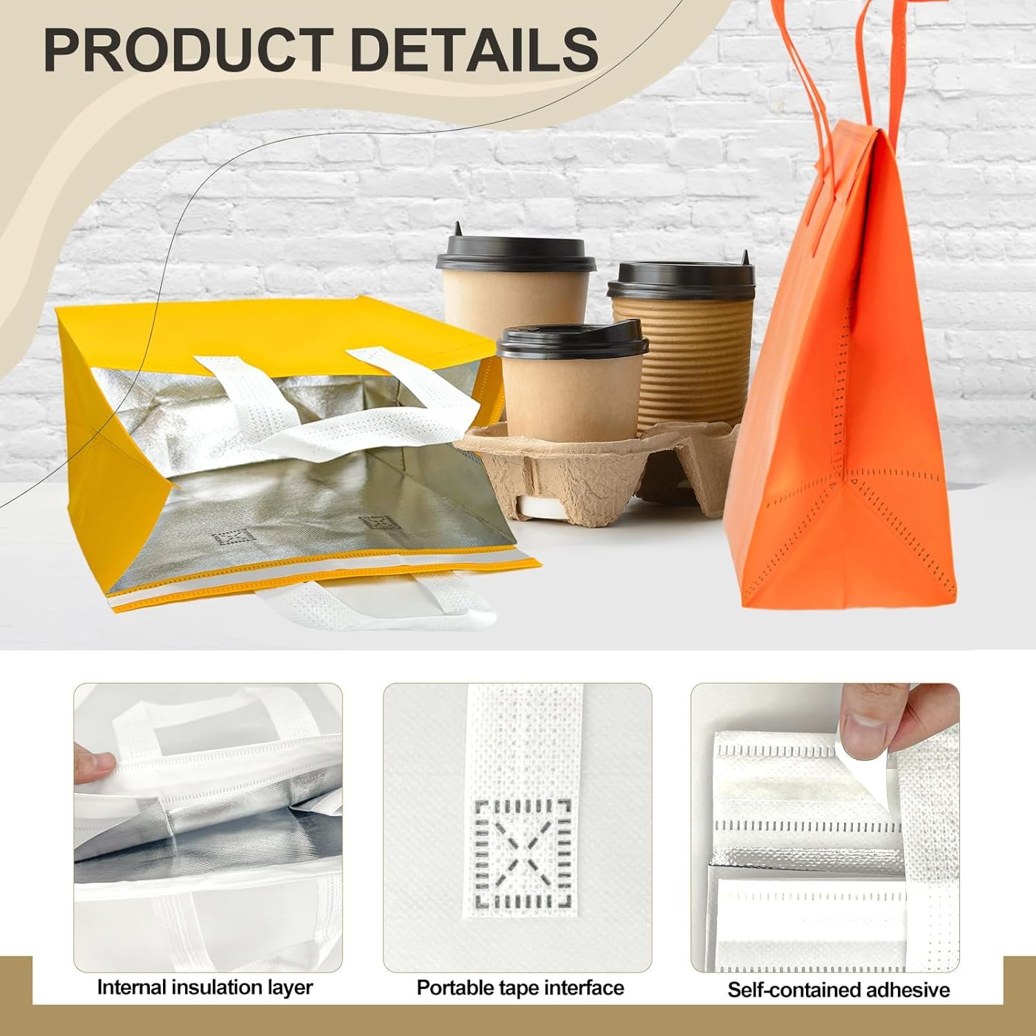 Großhandel 120 Stück isolierte Take-Out-Taschen in Kühltasche für heiße und kalte Speisen 9,5 x 9,5 x 6 Zoll für Pizza Kaffee Milch Tee Lieferung Catering und Picknick, Hersteller Ihrer Wahl, Bulk-Angebot verfügbar. Großhandel 120 Stück isolierte Take-Out-Taschen in Kühltasche für heiße und kalte Speisen 9,5 x 9,5 x 6 Zoll für Pizza Kaffee Milch Tee Lieferung Catering und Picknick, Hersteller Ihrer Wahl, Bulk-Angebot verfügbar.