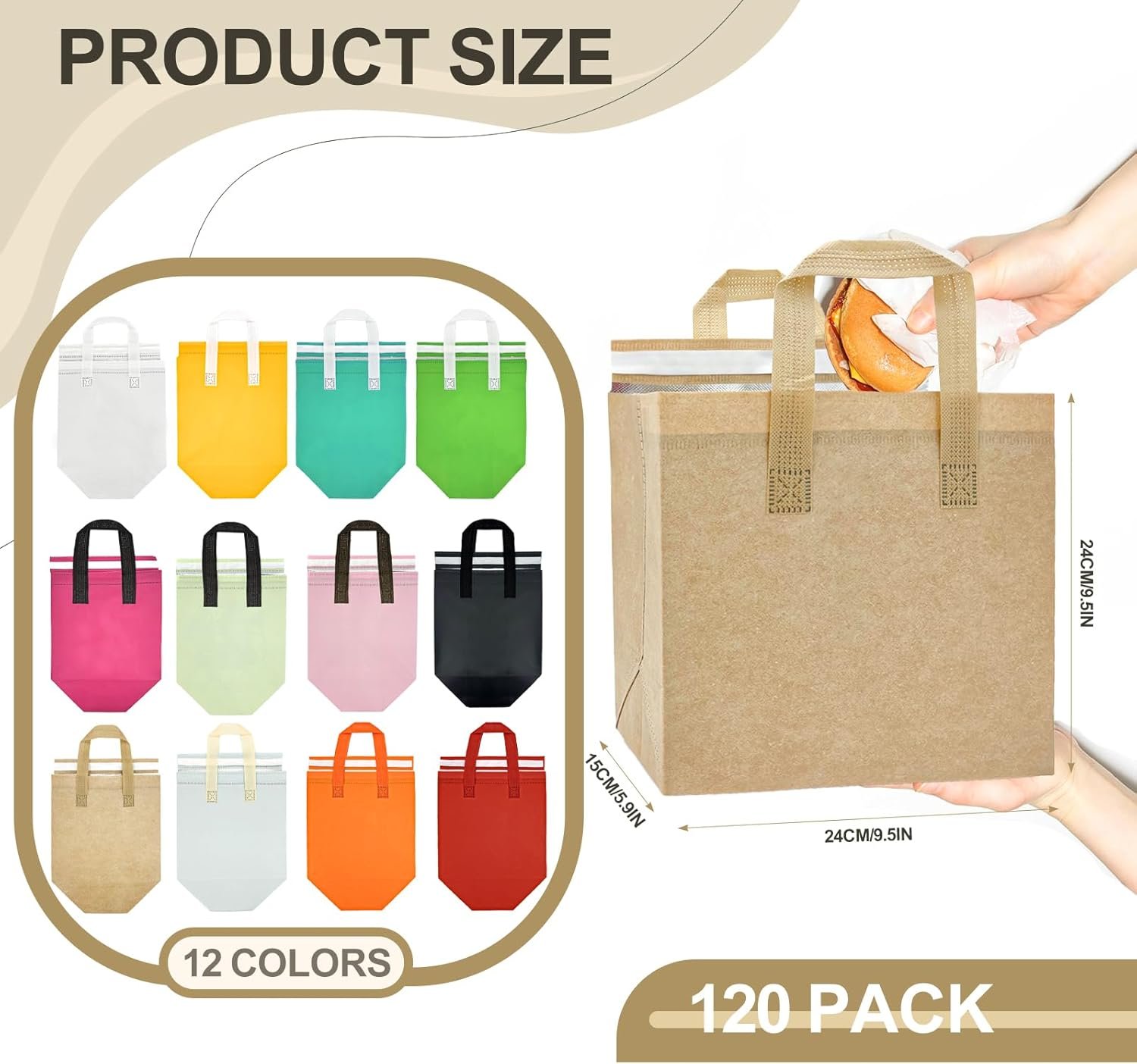 Großhandel 120 Stück isolierte Take-Out-Taschen in Kühltasche für heiße und kalte Speisen 9,5 x 9,5 x 6 Zoll für Pizza Kaffee Milch Tee Lieferung Catering und Picknick, Hersteller Ihrer Wahl, Bulk-Angebot verfügbar. Großhandel 120 Stück isolierte Take-Out-Taschen in Kühltasche für heiße und kalte Speisen 9,5 x 9,5 x 6 Zoll für Pizza Kaffee Milch Tee Lieferung Catering und Picknick, Hersteller Ihrer Wahl, Bulk-Angebot verfügbar.