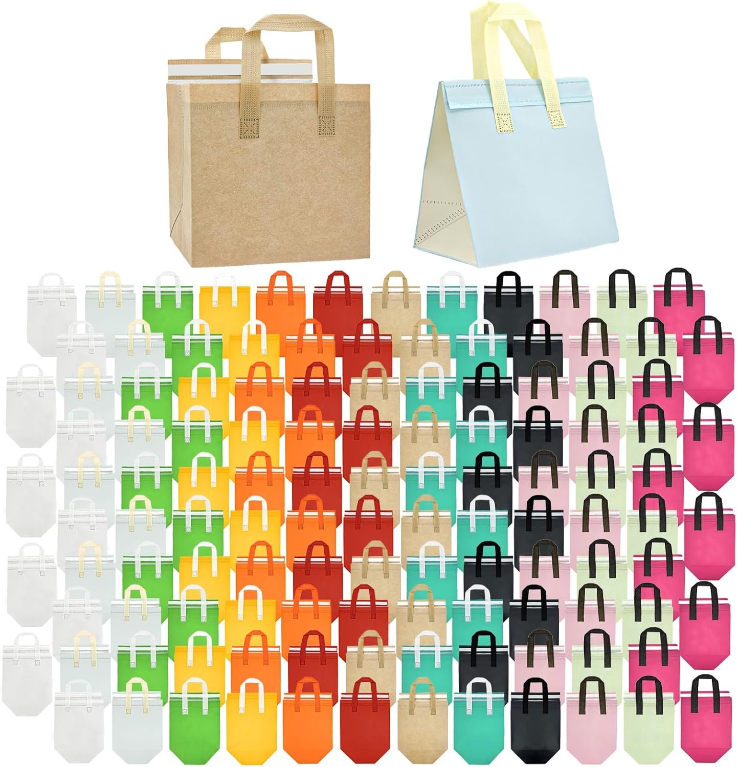 Großhandel 120 Stück isolierte Take-Out-Taschen in Kühltasche für heiße und kalte Speisen 9,5 x 9,5 x 6 Zoll für Pizza Kaffee Milch Tee Lieferung Catering und Picknick, Hersteller Ihrer Wahl, Bulk-Angebot verfügbar.