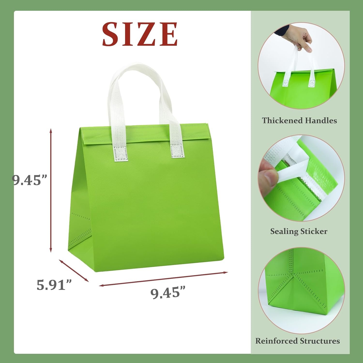 Großhandel 12 Stück isolierte Take Away Taschen für heiße und kalte Getränke, individuell bedruckbar, ideal für Thermo-Lunch und Lebensmittel-Lieferung (6 Farben) von renommierten Herstellern.