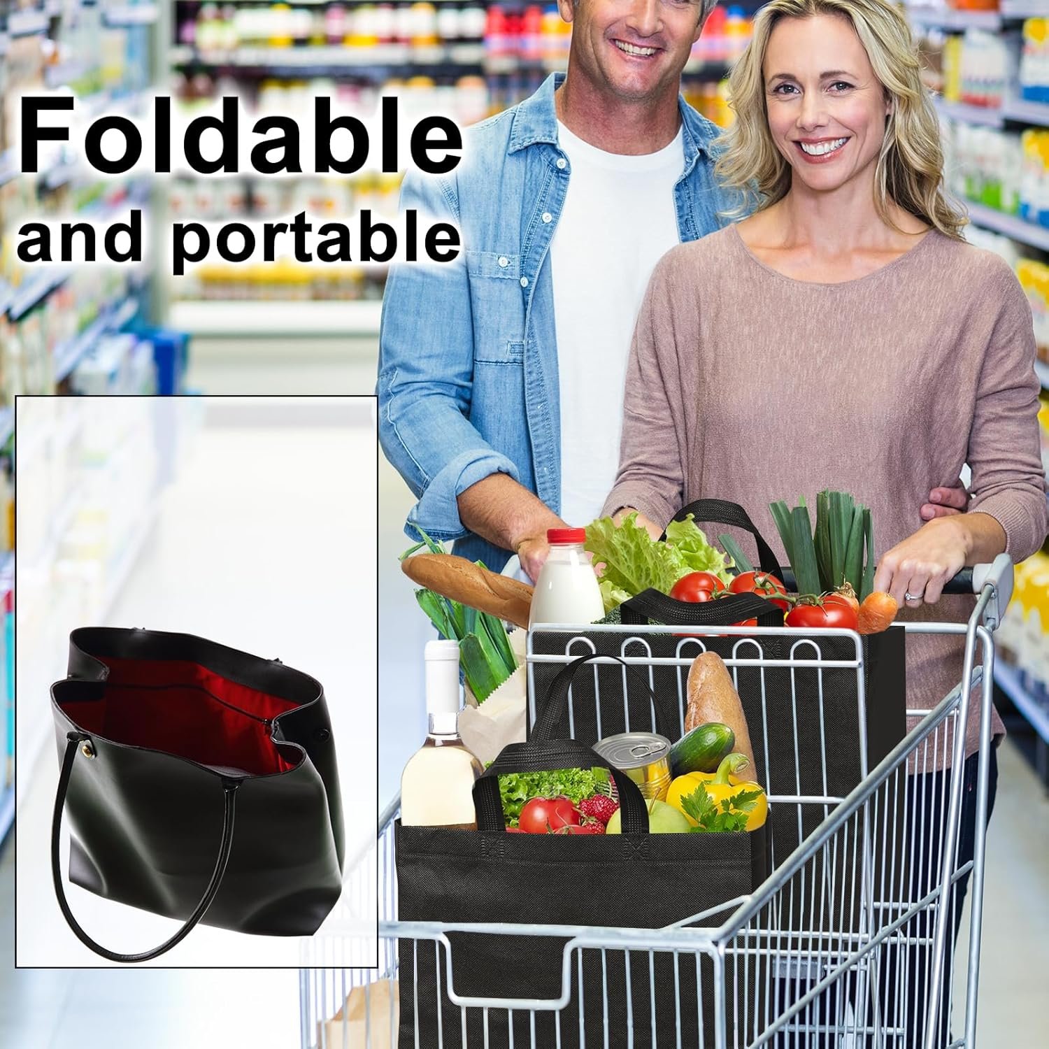 Großhandel wiederverwendbare Tragetaschen mit verstärkten Griffen, individuell bedruckbar, für Großmengen-Einkäufe. Großhandel wiederverwendbare Tragetaschen mit verstärkten Griffen, individuell bedruckbar, für Großmengen-Einkäufe.