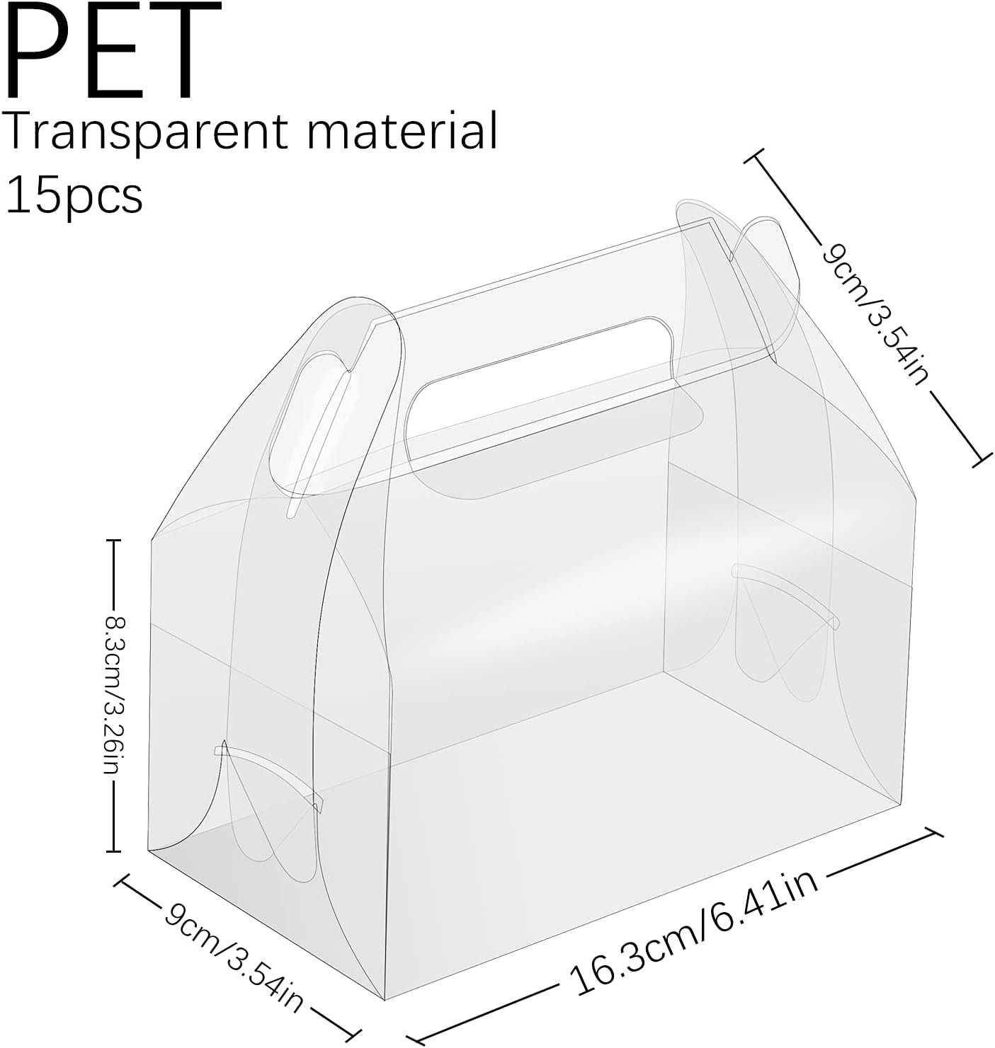 Großhandel klare Kaffeeboxen mit individueller Logooption, perfekt für Partygebäck, Dessert, Cookies und Geschenke (6,3