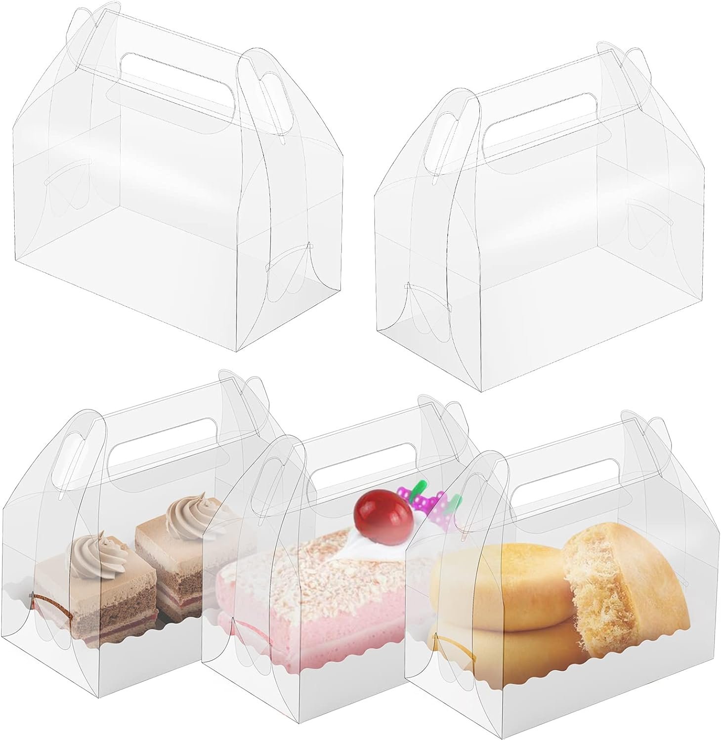 Großhandel klare Kaffeeboxen mit individueller Logooption, perfekt für Partygebäck, Dessert, Cookies und Geschenke (6,3" x 3,5" x 3,2") vom Hersteller in Großmenge erhältlich.