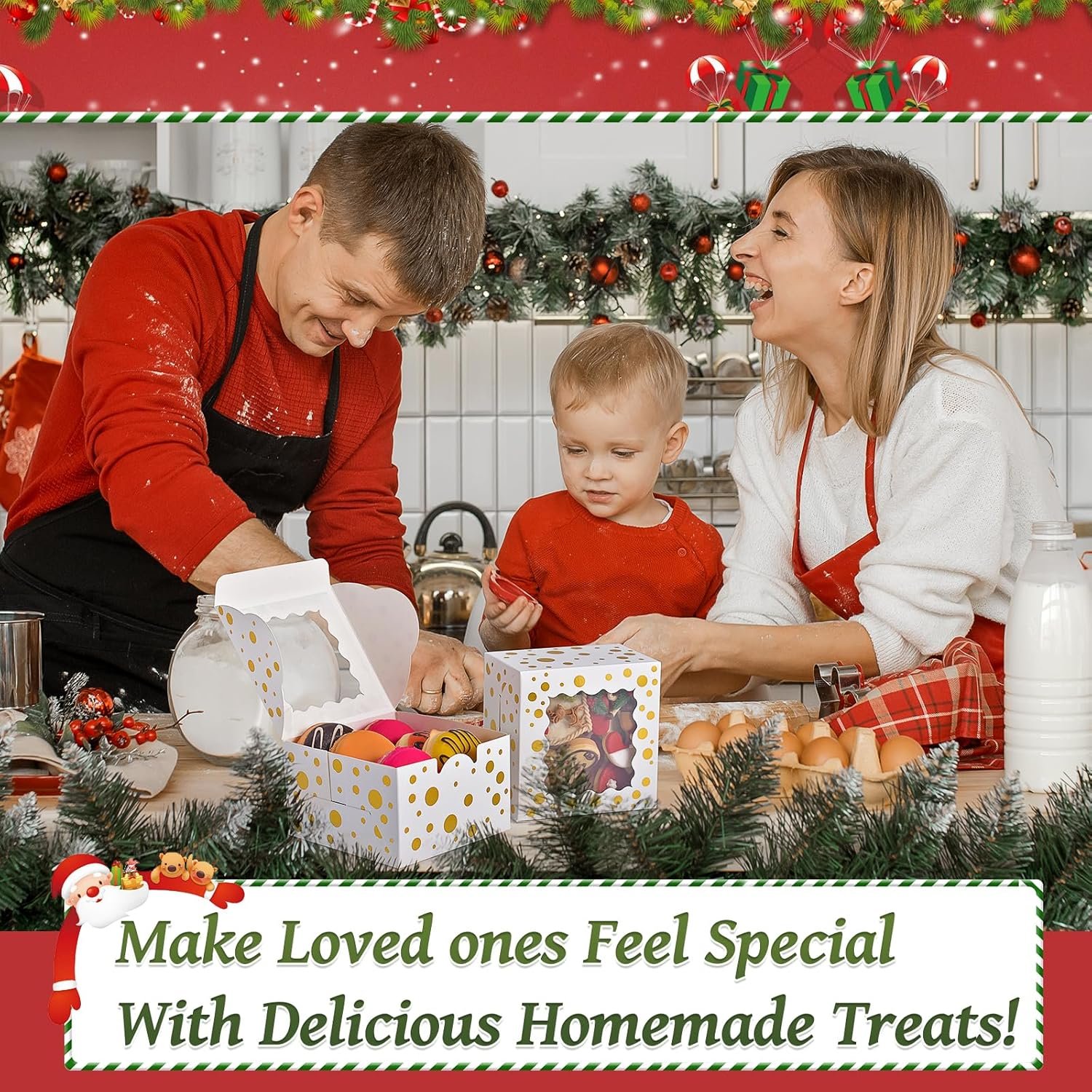 Großhandel 32 Stück 4x4x2,5 Zoll Weihnachtskeksboxen mit Fenster, weiße Bäckereiboxen für Geschenke, individuelle Logo-Druckoptionen, Hersteller von Leckereien, Bulk-Pastry-Boxen für Schokolade, Cupcakes und Donuts. Großhandel 32 Stück 4x4x2,5 Zoll Weihnachtskeksboxen mit Fenster, weiße Bäckereiboxen für Geschenke, individuelle Logo-Druckoptionen, Hersteller von Leckereien, Bulk-Pastry-Boxen für Schokolade, Cupcakes und Donuts.