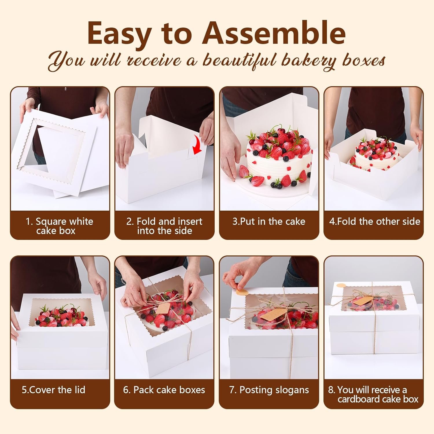 Großhandel 12x12x6 Cake Boxen mit Fenster, 4 Stück große Boxen für Kuchen mit Deckeln, ideal für Ostern, Muttertag, individuelle Logos, vom Hersteller, Bulk-Optionen für Backwaren und Kekse. Großhandel 12x12x6 Cake Boxen mit Fenster, 4 Stück große Boxen für Kuchen mit Deckeln, ideal für Ostern, Muttertag, individuelle Logos, vom Hersteller, Bulk-Optionen für Backwaren und Kekse.