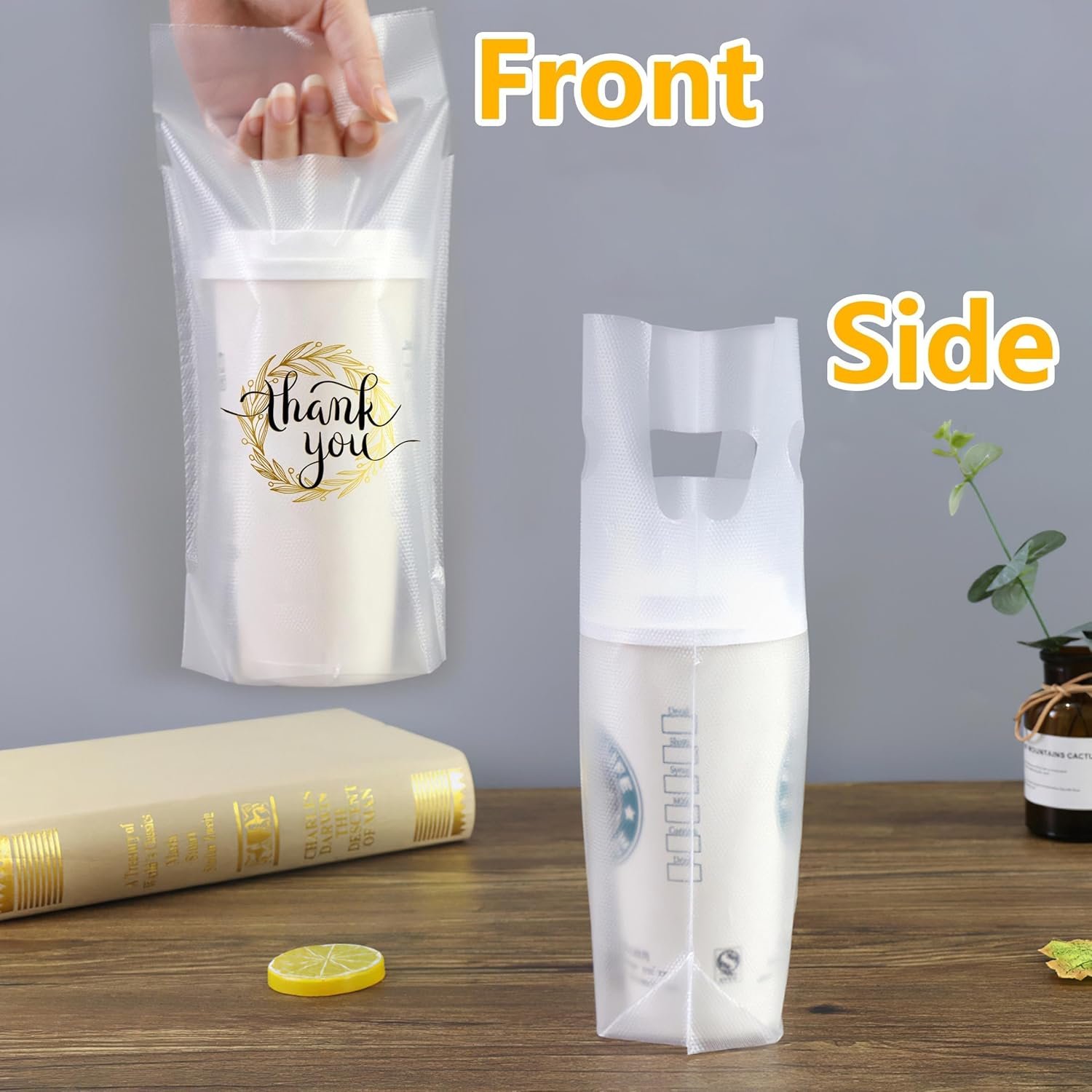 Großhandel 200 Stück Trinkbeutel für Getränke 11 x 6,3 Inch, Hersteller von transparenten Kunststoffverpackungen mit individuellem Logo für Kaffee, Saft und Milchtee zum Mitnehmen.