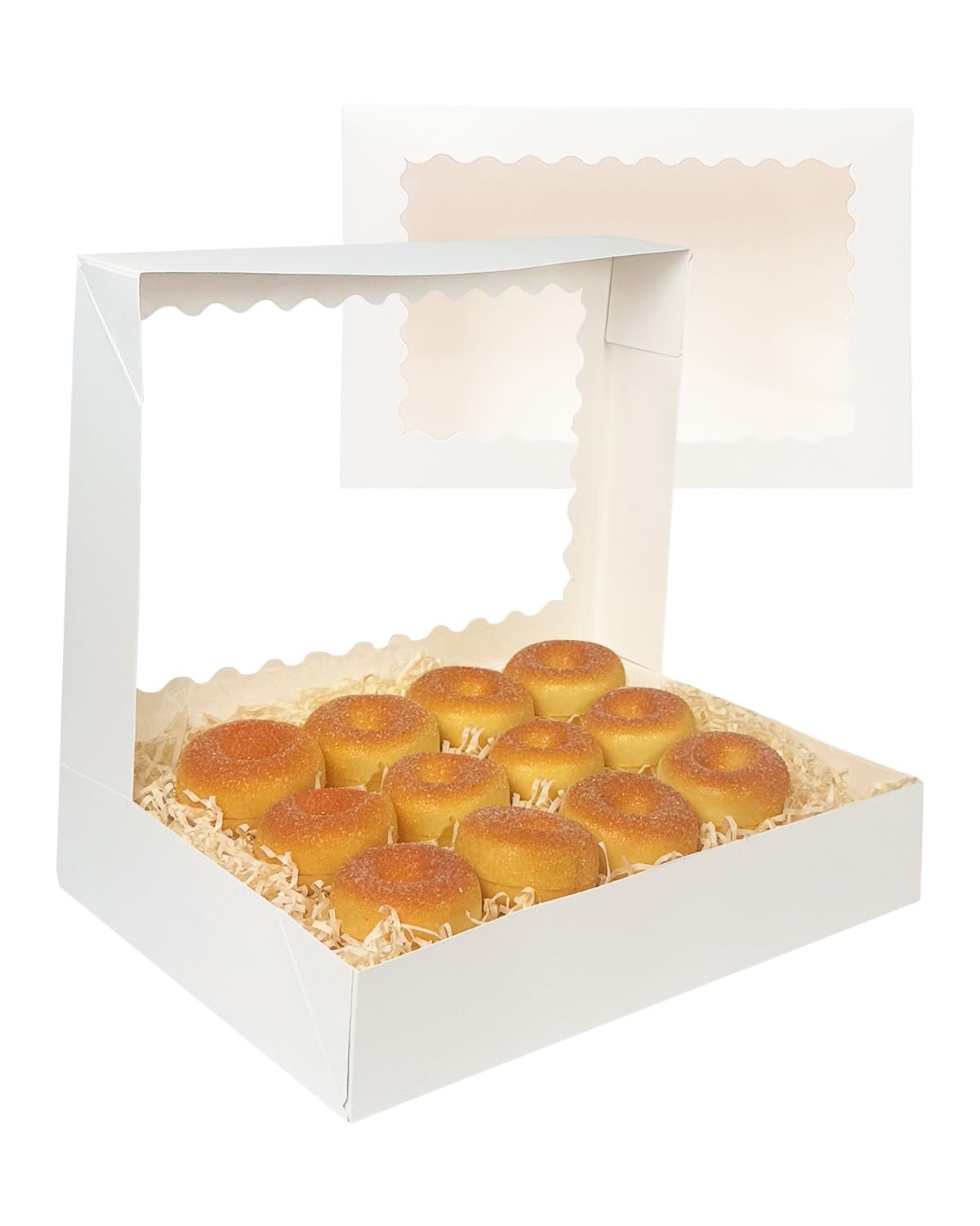 Großhandel 24 Stück Auto-Pop-Up weiße Cookie-Box mit Fenster 14x10x2,5 Zoll für die Verpackung von Macarons, Individuelles Logo, Hersteller