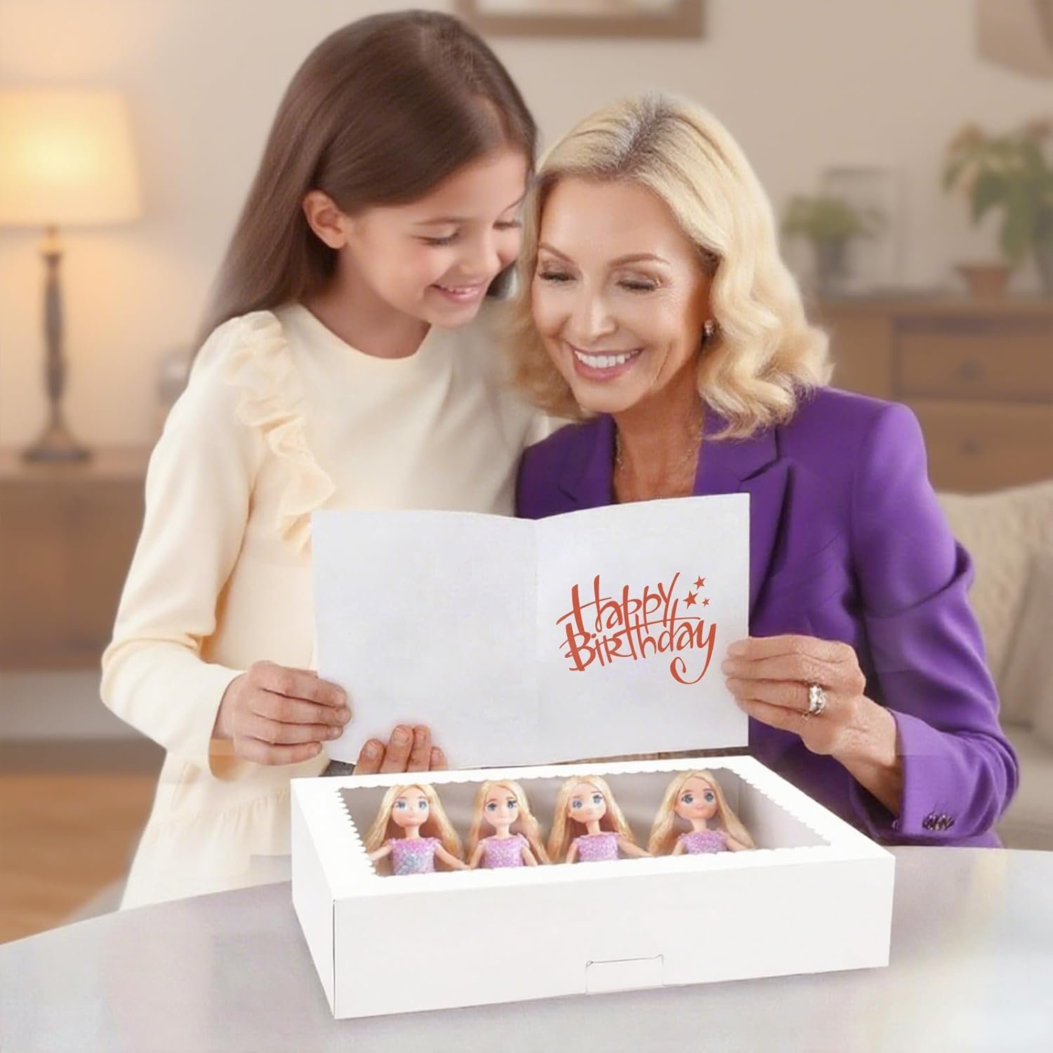 Großhandel 40 Stück Verpackungsboxen mit Fenster, 16x11x2,5 Zoll, ideale Donut-Boxen und weiße Keksboxen für Schokoladenüberzogene Erdbeeren, Macarons, Donuts, Torten und Kekse, individuell bedruckbar, vom Lieferanten.