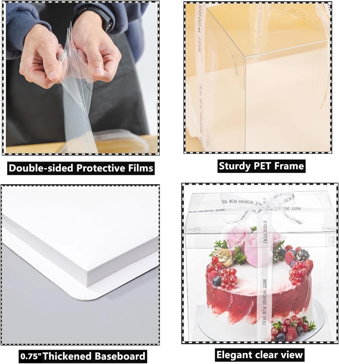 Großhandel 6er Pack transparente Tortenschachteln, 10