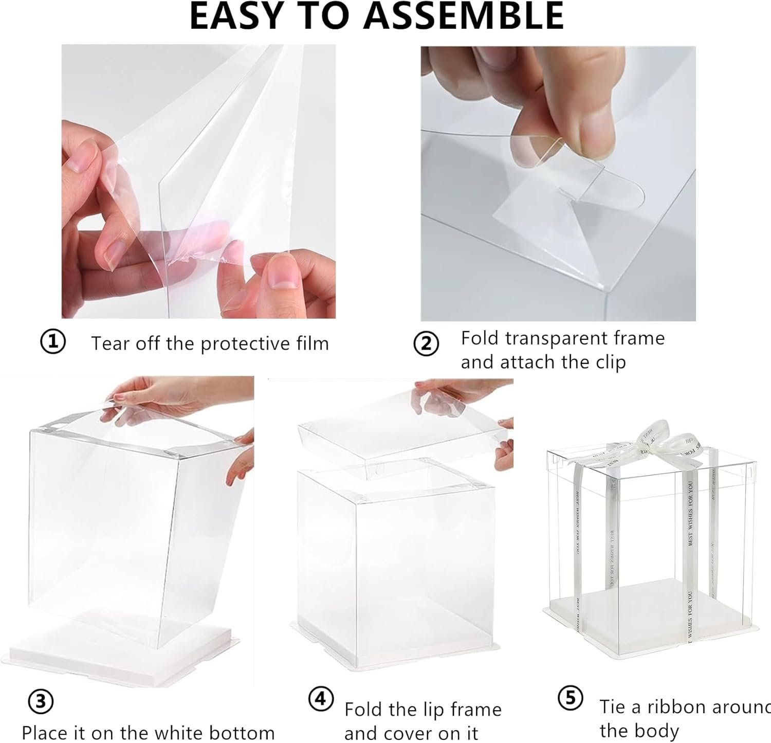 Großhandel 6er Pack transparente Tortenschachteln, 10