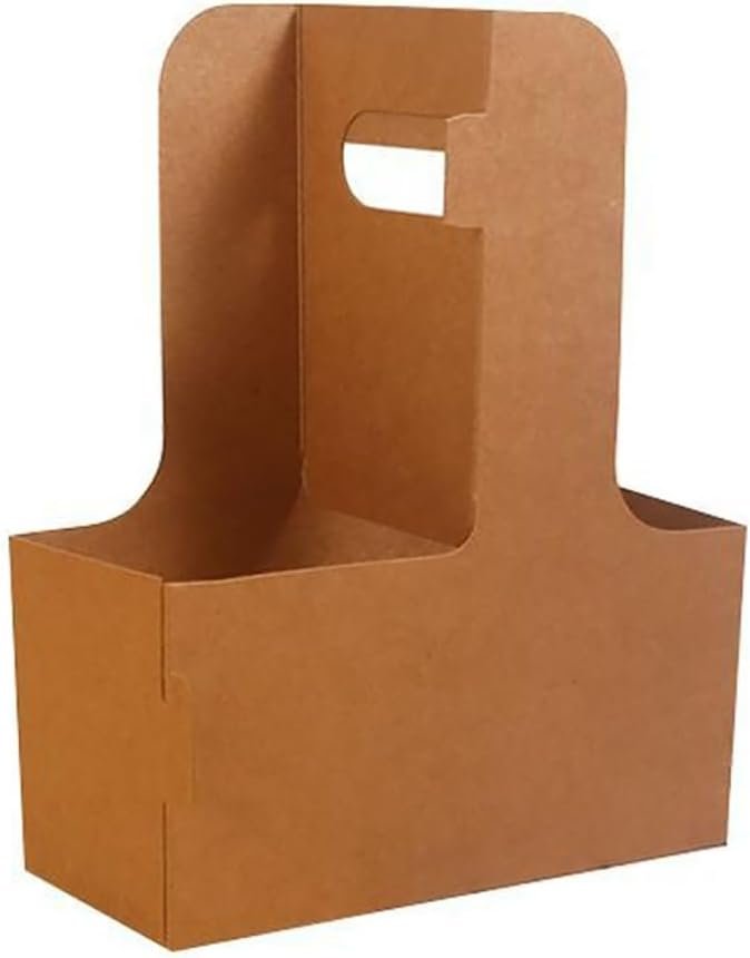 Großhandel 2 Cup Carrier mit Griffen, Einweg Getränkehalter aus Kraftpapier für Cafe und Restaurant, OEM Cup Carrier für Takeout, Packung mit 20 Stück