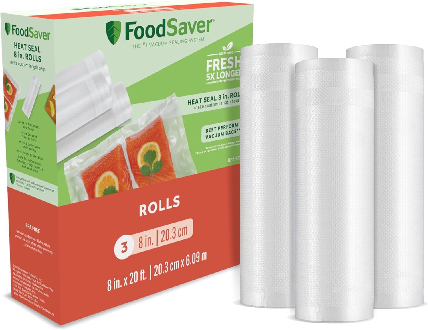 Großhandel vakuumversiegelte Lagerbeutel, 8 x 20' (Packung mit 3), ideal für Meal Prep und Sous Vide Kochen, individuellem Logo für Eigenmarken, vom Hersteller.