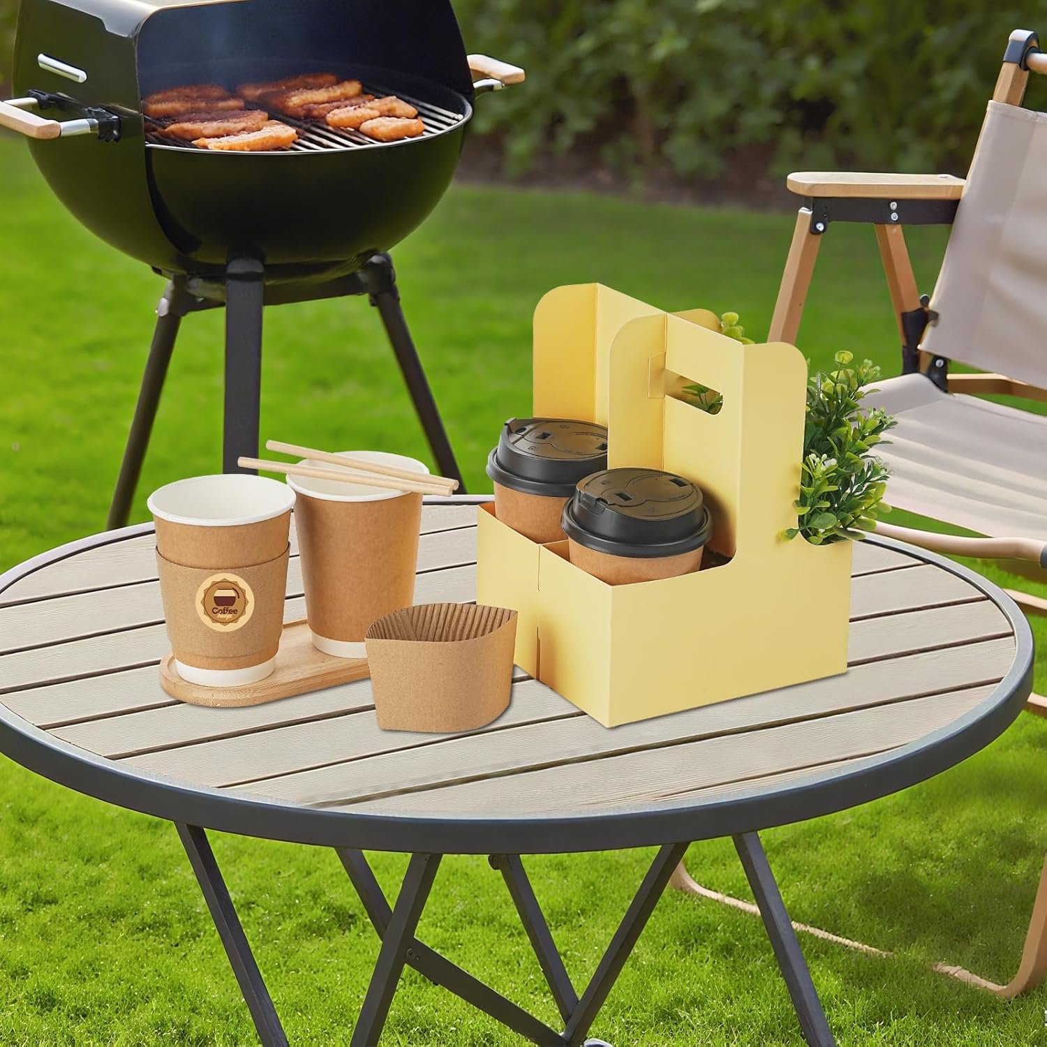 Großhandel 2 Cup Drink Carrier für heiße und kalte Getränke mit Handle, 16 Pack Einweg-Trinkträger mit Bechersleeves & Sticker, OEM für Lebensmittellieferungen oder Mitnahme.