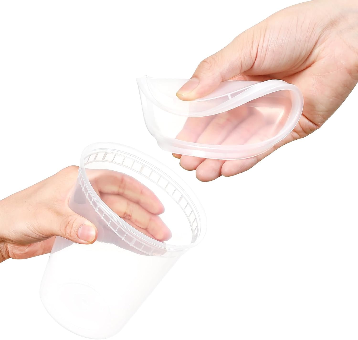 Großhandel 90 Sets Kunststoff-Deli-Behälter mit Deckeln, luftdicht, für die Aufbewahrung von Lebensmitteln, mit unterschiedlichen Größen (8 oz, 16 oz, 32 oz), Hersteller von Mikrowellen- und Geschirrspüler-sicheren Suppenbehältern, Eigenmarke für Takeout und Tiefkühlung.