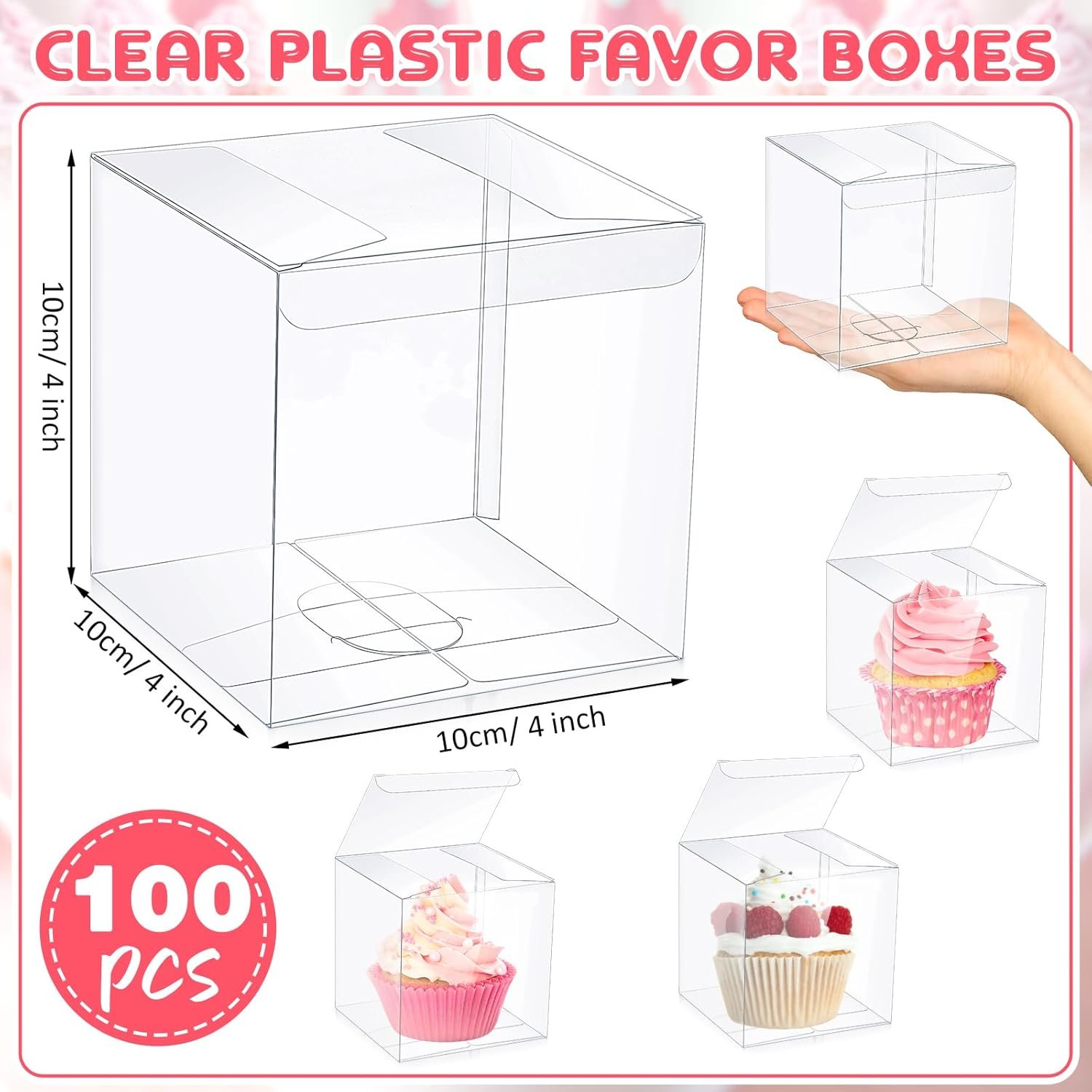 Großhandel 100 Stück transparente Favorit Boxen 4 x 4 x 4 Zoll für Gutscheine, individuell bedruckt mit eigenem Logo, ideal für Ausbildung, Hochzeiten, Baby-Partys, Macarons und Kekse von einem zuverlässigen Hersteller. Großhandel 100 Stück transparente Favorit Boxen 4 x 4 x 4 Zoll für Gutscheine, individuell bedruckt mit eigenem Logo, ideal für Ausbildung, Hochzeiten, Baby-Partys, Macarons und Kekse von einem zuverlässigen Hersteller.