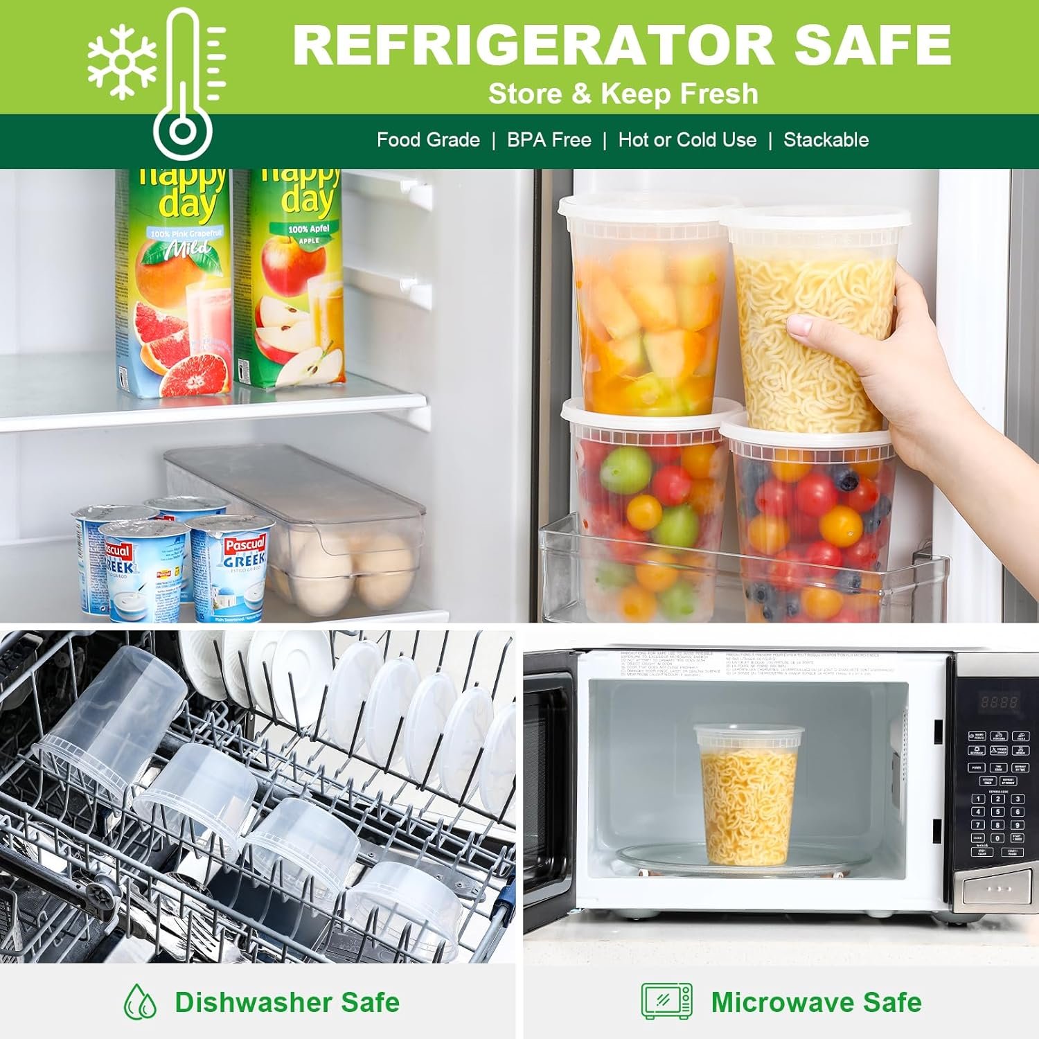 Großhandel 32 oz luftdichte Kunststoffbehälter für Lebensmittelspeicherung, robust und spülmaschinenfest, mit Deckeln, perfektes Set für die Vorbereitung von Takeout-Mahlzeiten und Bulk-Bestellungen. Individuelles Logo und OEM-Optionen verfügbar.