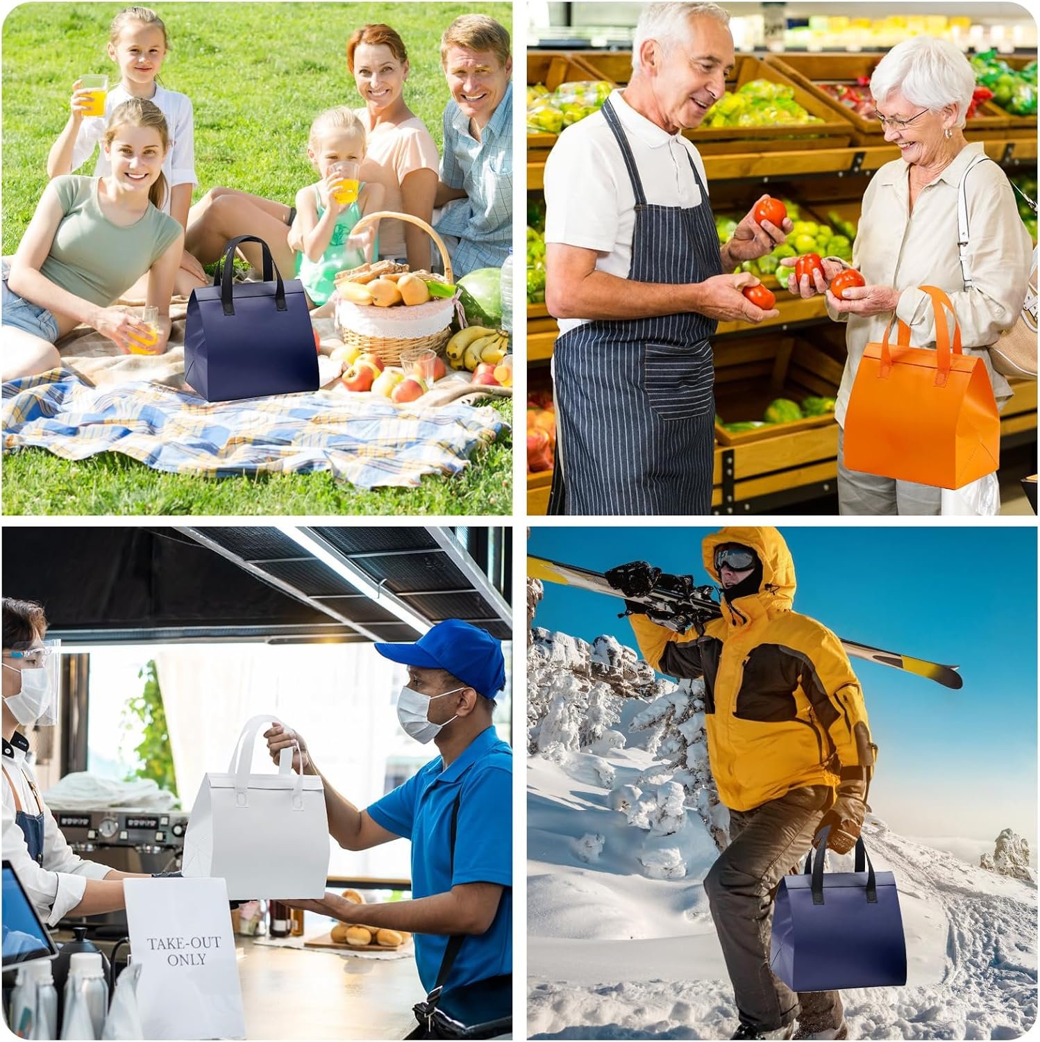 Großhandel 100 Stück isolierte Take-Away-Taschen, Einweg-Lunch-Taschen für Essen, Kaffee, Milchtee, Meeresfrüchte, Pizza, für Restaurants und Lebensmittelgeschäfte 9,5 x 6 x 10 Zoll (Marineblau), individuelles Logo, Hersteller. Großhandel 100 Stück isolierte Take-Away-Taschen, Einweg-Lunch-Taschen für Essen, Kaffee, Milchtee, Meeresfrüchte, Pizza, für Restaurants und Lebensmittelgeschäfte 9,5 x 6 x 10 Zoll (Marineblau), individuelles Logo, Hersteller.