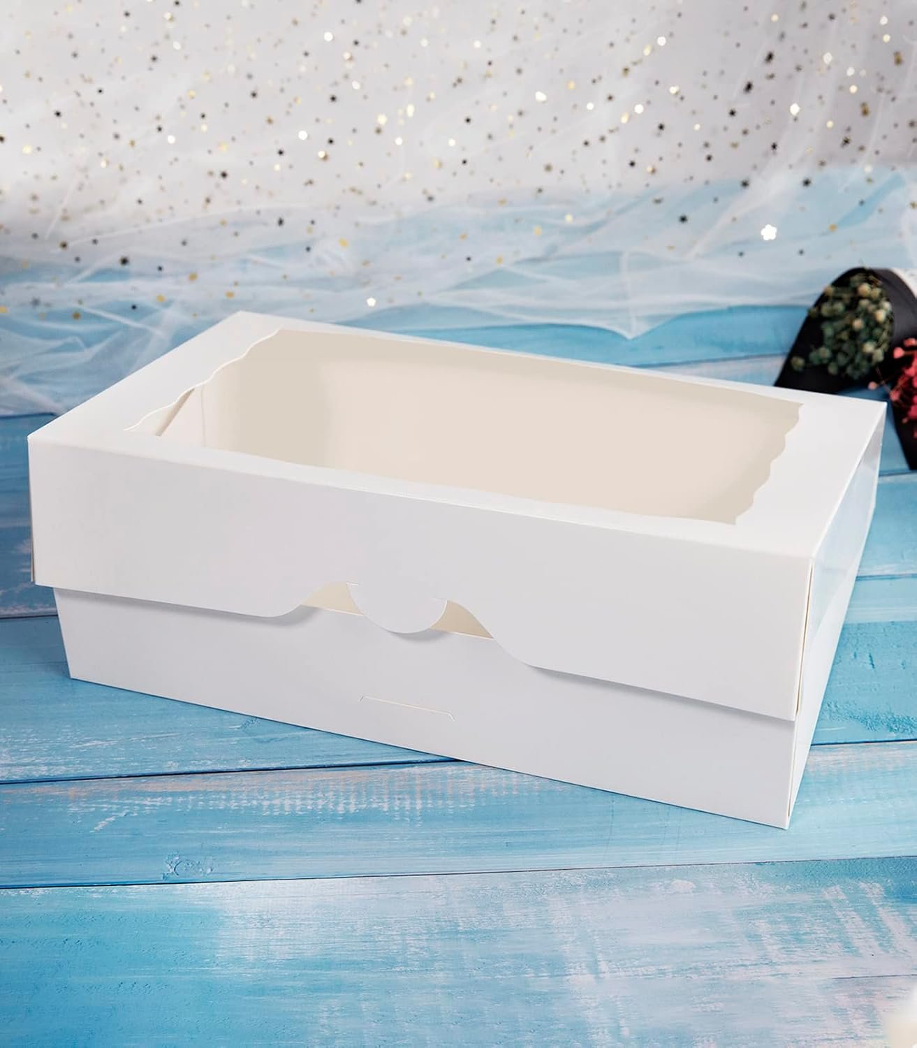 Großhandel 8-Pack Weißes Backen Box 12x8x2,5 Zoll, große Pastry Keks Box für Donuts, Muffins mit Fensterdeckel - Individuelles Logo auto-pop-up Papierbox für Schokoladen- und Erdbeer-Leckereien, Hersteller, Packung mit 8 Großhandel 8-Pack Weißes Backen Box 12x8x2,5 Zoll, große Pastry Keks Box für Donuts, Muffins mit Fensterdeckel - Individuelles Logo auto-pop-up Papierbox für Schokoladen- und Erdbeer-Leckereien, Hersteller, Packung mit 8