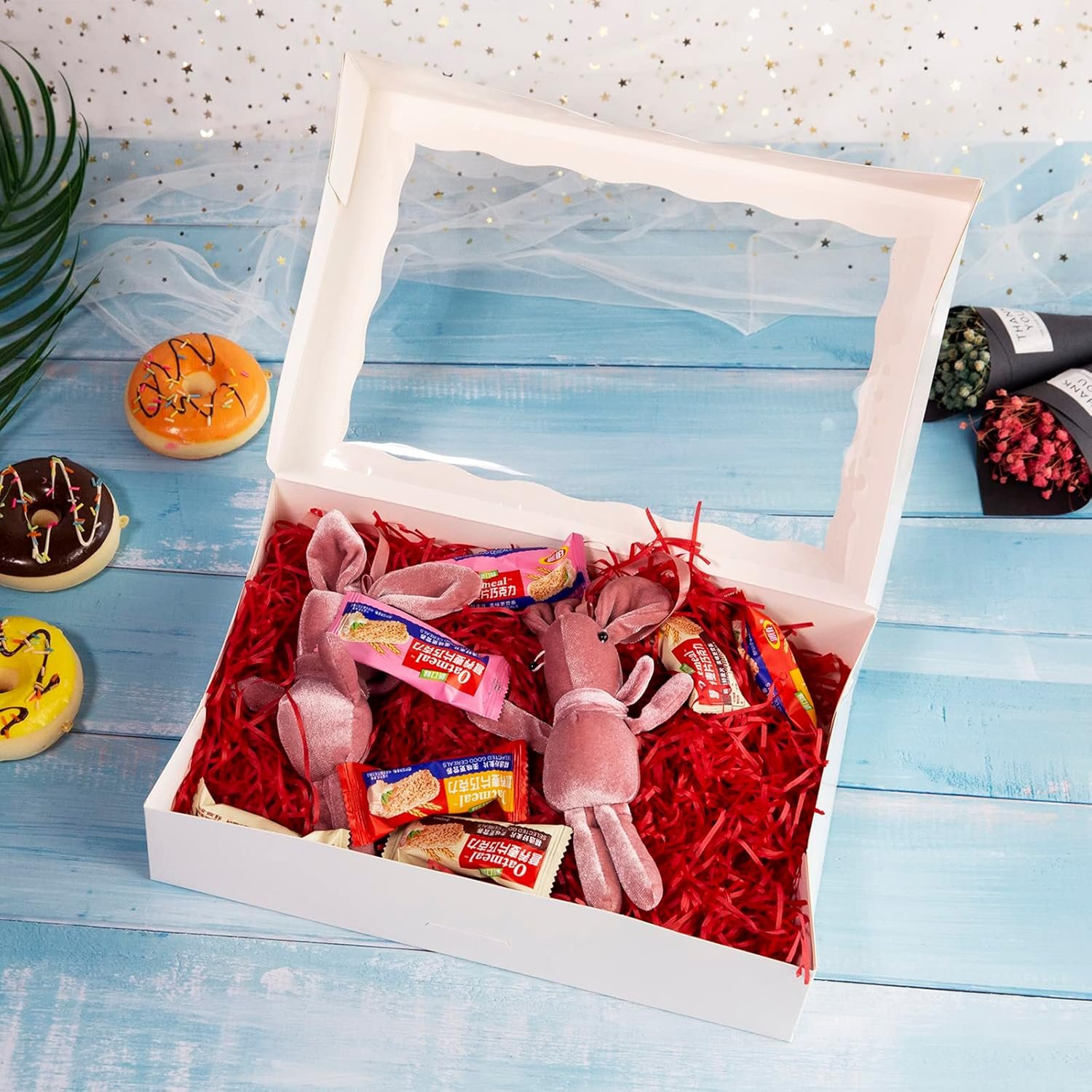 Großhandel 8-Pack Weißes Backen Box 12x8x2,5 Zoll, große Pastry Keks Box für Donuts, Muffins mit Fensterdeckel - Individuelles Logo auto-pop-up Papierbox für Schokoladen- und Erdbeer-Leckereien, Hersteller, Packung mit 8 Großhandel 8-Pack Weißes Backen Box 12x8x2,5 Zoll, große Pastry Keks Box für Donuts, Muffins mit Fensterdeckel - Individuelles Logo auto-pop-up Papierbox für Schokoladen- und Erdbeer-Leckereien, Hersteller, Packung mit 8