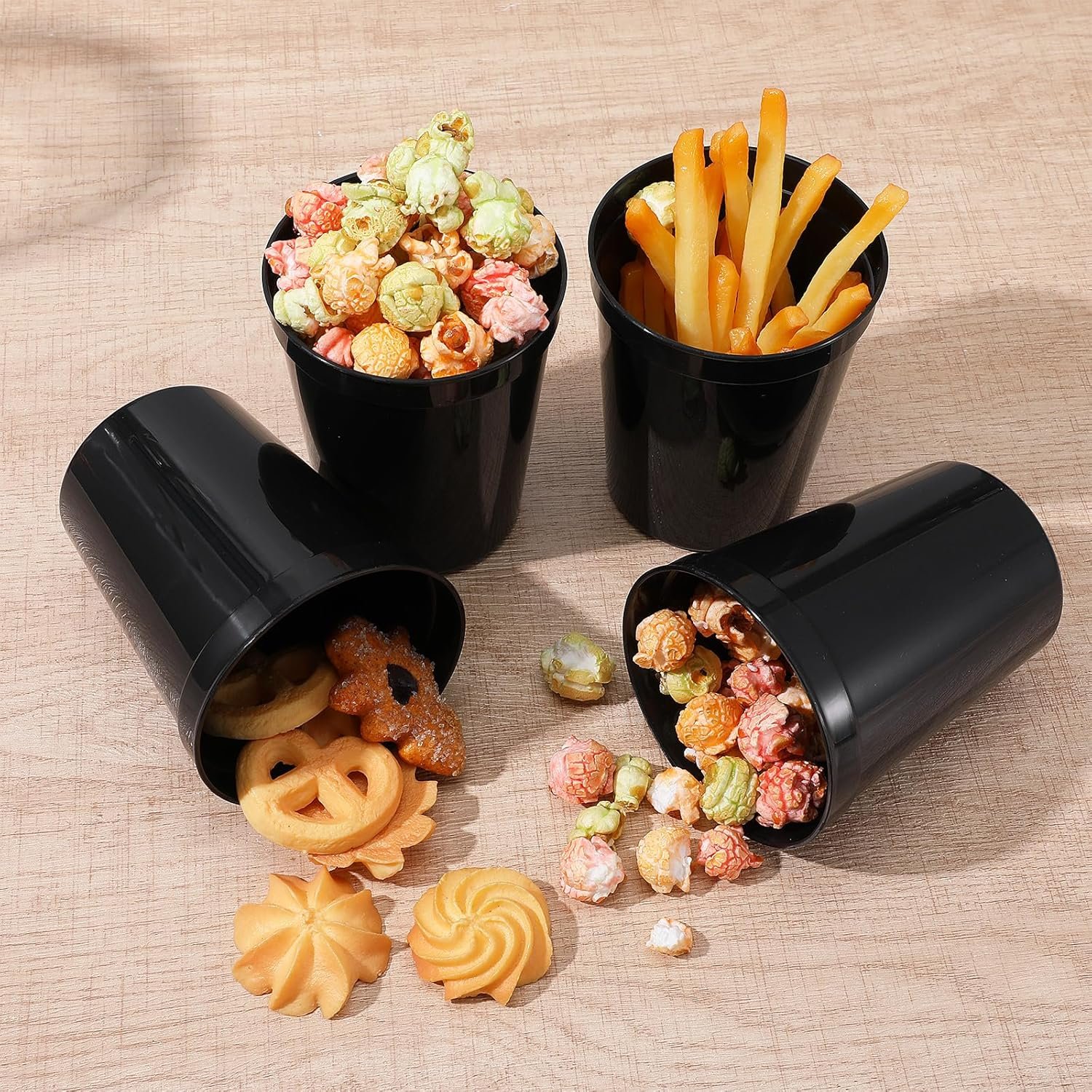 Großhandel 36 Pack 16 oz wiederverwendbare leere Plastikbecher, robuste stapelbare Trinkbecher für Partys, OEM für Abschlussfeiern, Hochzeiten und DIY-Projekte (schwarz)