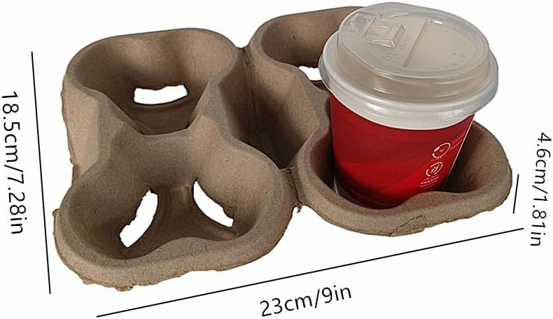 Großhandel 36er Packung biologisch abbaubare Trays für vier Becher, individuelle Logo-Druckmöglichkeit, kompostierbarer Getränketräger für heiße und kalte Getränke, ideal für Restaurants, Cafés und Food Delivery. Hersteller für zuverlässige Lieferung in Großmenge.