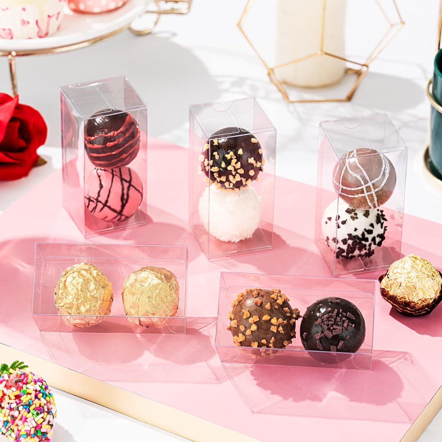 Großhandel klare Schokoladenboxen für 2 Trüffel, 3.1 x 1.5 x 1.5 Zoll als Hochzeitsgeschenk oder Party-Geschenkboxen, individuell bedruckbar, Hersteller für Großmengen. Großhandel klare Schokoladenboxen für 2 Trüffel, 3.1 x 1.5 x 1.5 Zoll als Hochzeitsgeschenk oder Party-Geschenkboxen, individuell bedruckbar, Hersteller für Großmengen.