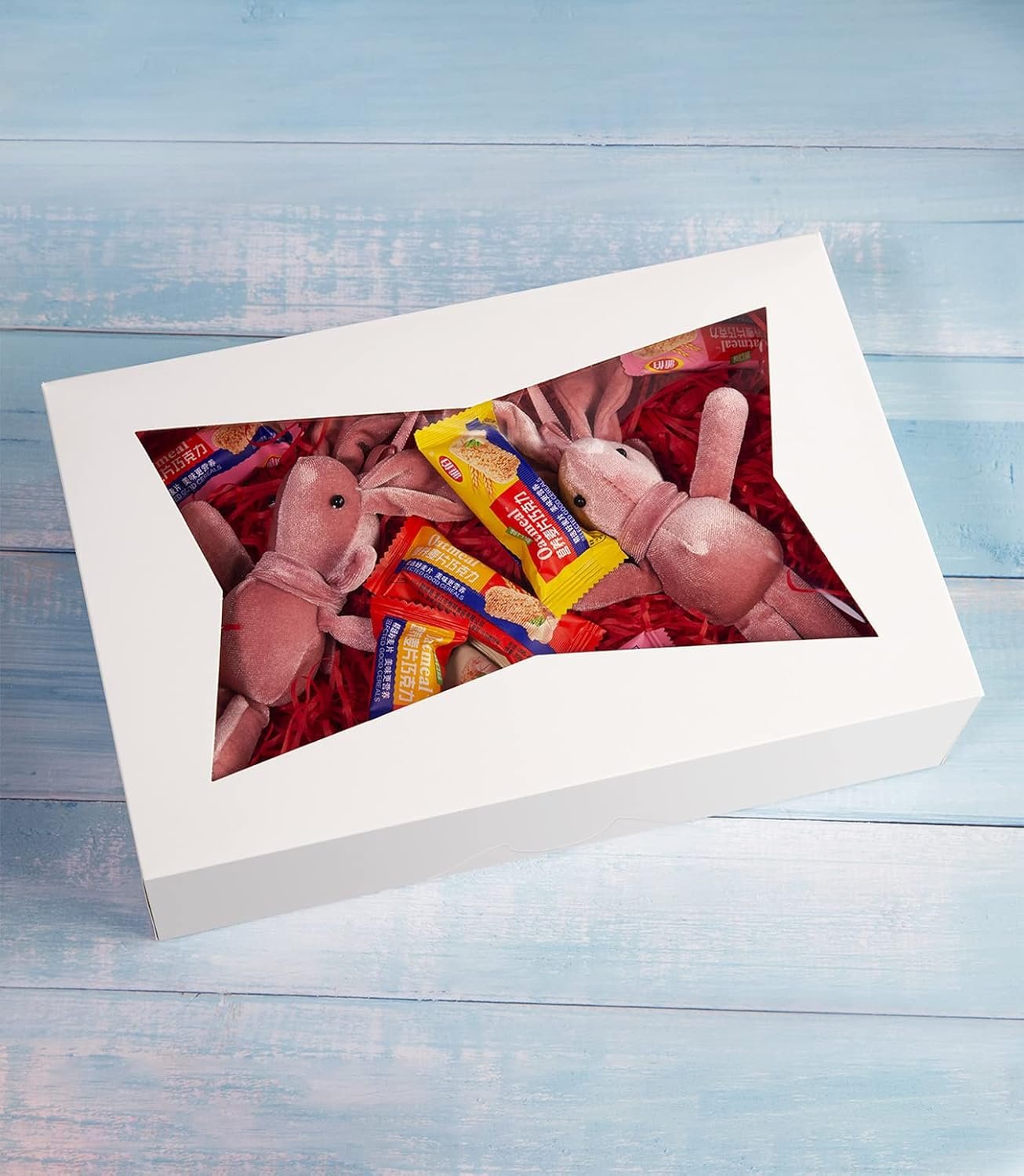 Großhandel 15er-Pack weiße Backbox für Gebäck 12x8x3 Zoll, große Donuts, Muffins, Plätzchen mit PVC-Fenster - Auto-Pop-up Naturpapierbox, Lieferant für individuelle Logos und Eigenmarken.