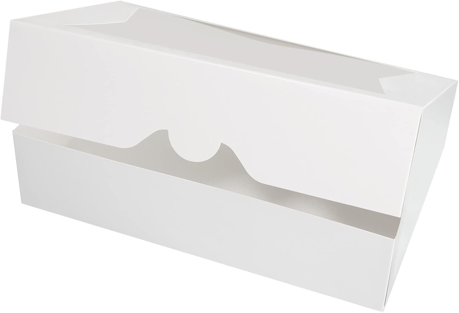 Großhandel 15er-Pack weiße Backbox für Gebäck 12x8x3 Zoll, große Donuts, Muffins, Plätzchen mit PVC-Fenster - Auto-Pop-up Naturpapierbox, Lieferant für individuelle Logos und Eigenmarken.