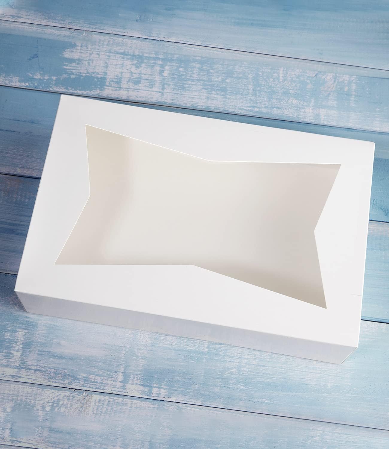 Großhandel 15er-Pack weiße Backbox für Gebäck 12x8x3 Zoll, große Donuts, Muffins, Plätzchen mit PVC-Fenster - Auto-Pop-up Naturpapierbox, Lieferant für individuelle Logos und Eigenmarken.