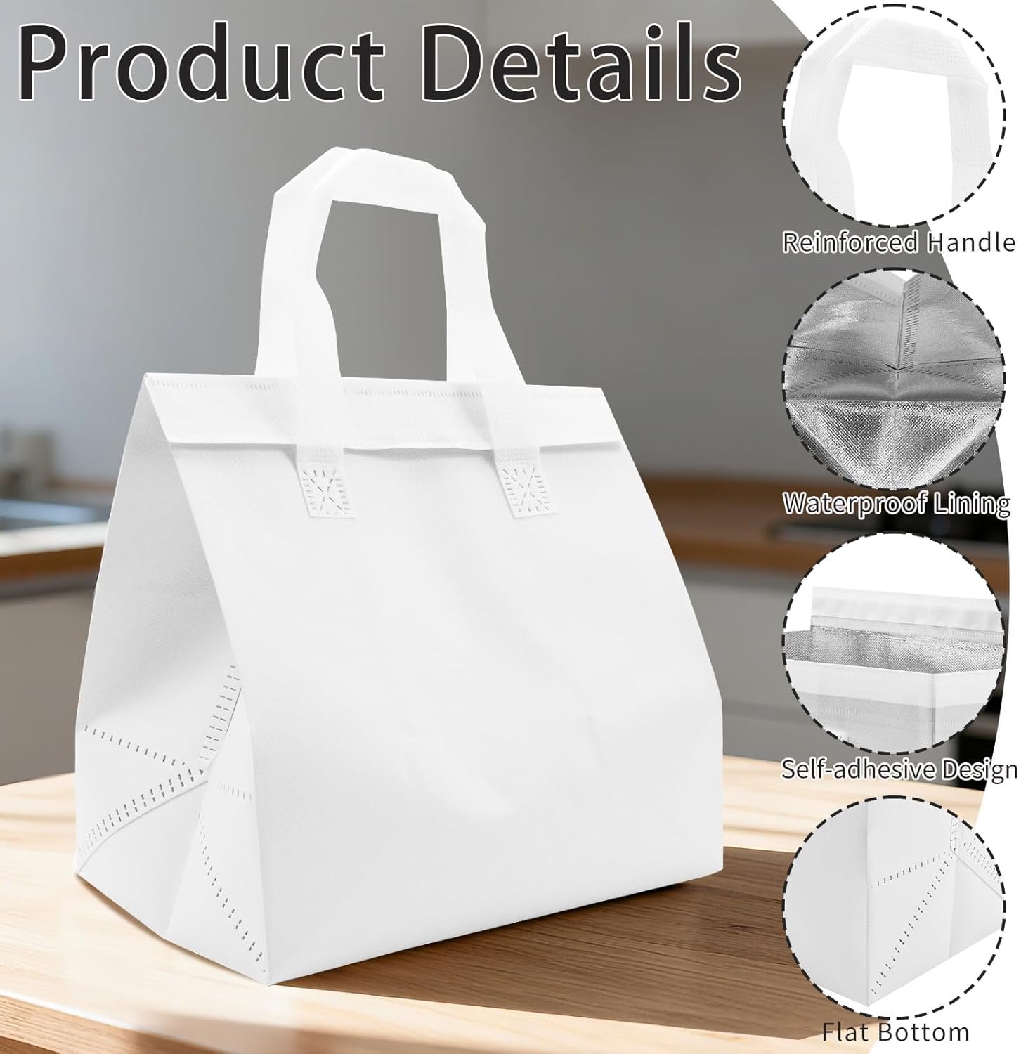 Großhandel 30 Pack isolierte Take Away Taschen, weiße wiederverwendbare Einkaufstasche, kleiner Kühler für Milchtee, heiße und kalte Lebensmittellieferung, 9,4 x 5,9 x 9,2 Zoll, individuelles Logo für alle Anwendungen, Hersteller für hochwertige Taschen. Großhandel 30 Pack isolierte Take Away Taschen, weiße wiederverwendbare Einkaufstasche, kleiner Kühler für Milchtee, heiße und kalte Lebensmittellieferung, 9,4 x 5,9 x 9,2 Zoll, individuelles Logo für alle Anwendungen, Hersteller für hochwertige Taschen.