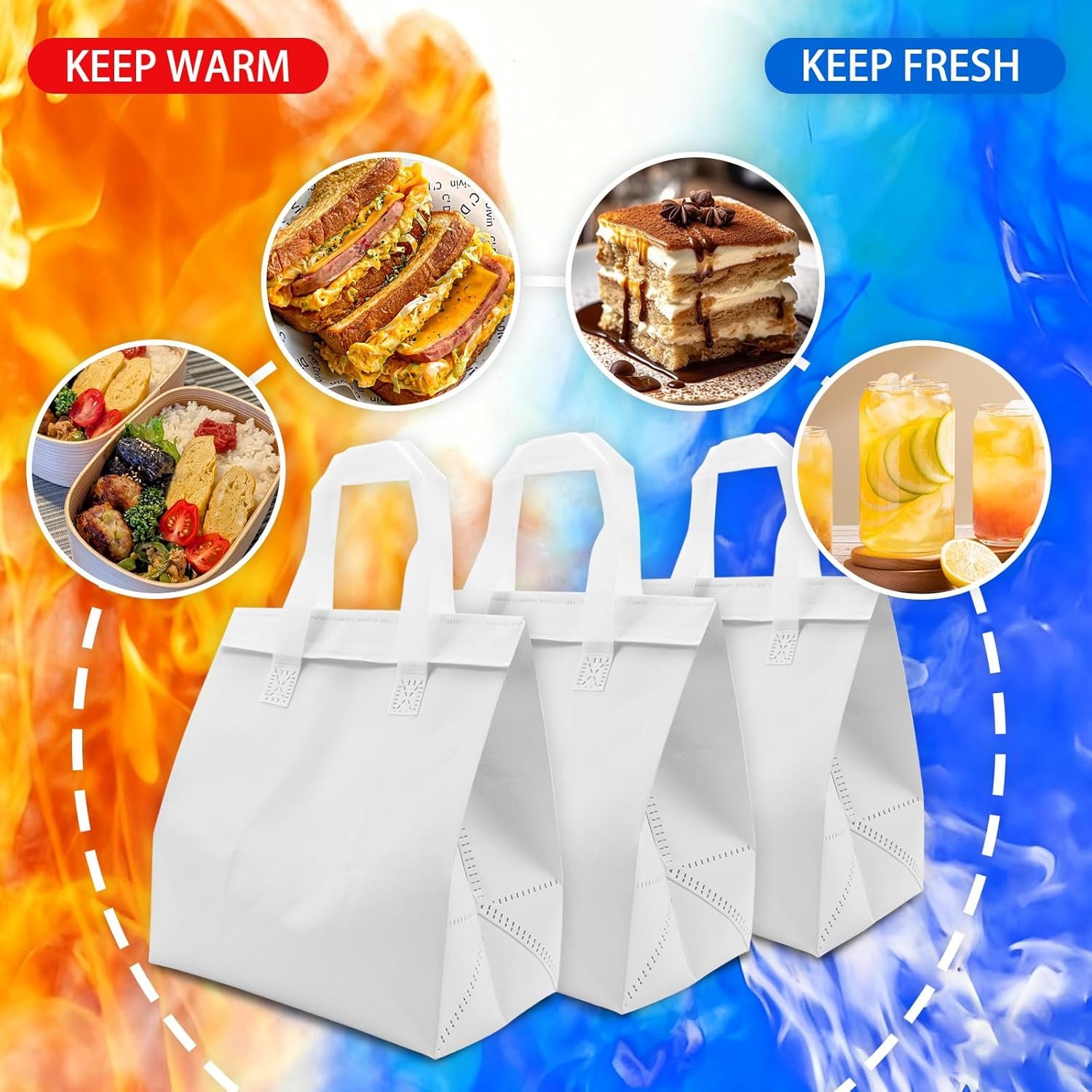 Großhandel 30 Pack isolierte Take Away Taschen, weiße wiederverwendbare Einkaufstasche, kleiner Kühler für Milchtee, heiße und kalte Lebensmittellieferung, 9,4 x 5,9 x 9,2 Zoll, individuelles Logo für alle Anwendungen, Hersteller für hochwertige Taschen. Großhandel 30 Pack isolierte Take Away Taschen, weiße wiederverwendbare Einkaufstasche, kleiner Kühler für Milchtee, heiße und kalte Lebensmittellieferung, 9,4 x 5,9 x 9,2 Zoll, individuelles Logo für alle Anwendungen, Hersteller für hochwertige Taschen.