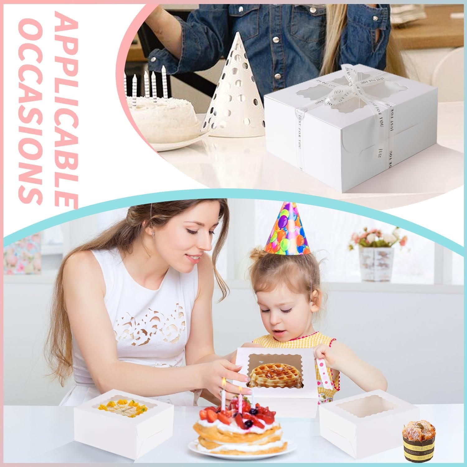 Großhandel 48 Stück Kuchenboxen 10x10x5 Zoll mit Fenster, individuell gestaltet, von zuverlässigem Hersteller, 24 weiße Boxen und 24 Unterlagen, ideal für den Einweg 10 Zoll Kuchen. Großhandel 48 Stück Kuchenboxen 10x10x5 Zoll mit Fenster, individuell gestaltet, von zuverlässigem Hersteller, 24 weiße Boxen und 24 Unterlagen, ideal für den Einweg 10 Zoll Kuchen.