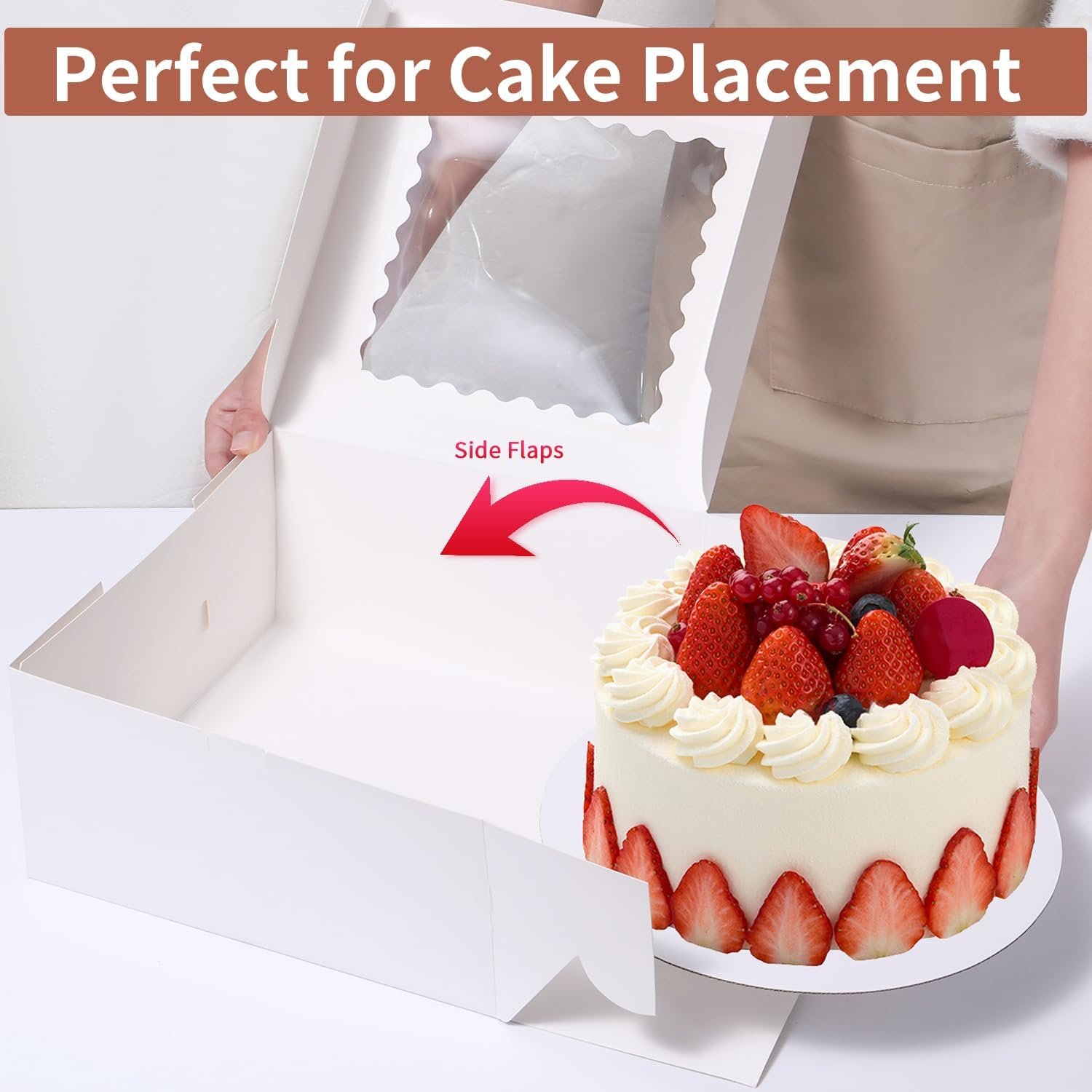 Großhandel 48 Stück Kuchenboxen 10x10x5 Zoll mit Fenster, individuell gestaltet, von zuverlässigem Hersteller, 24 weiße Boxen und 24 Unterlagen, ideal für den Einweg 10 Zoll Kuchen. Großhandel 48 Stück Kuchenboxen 10x10x5 Zoll mit Fenster, individuell gestaltet, von zuverlässigem Hersteller, 24 weiße Boxen und 24 Unterlagen, ideal für den Einweg 10 Zoll Kuchen.