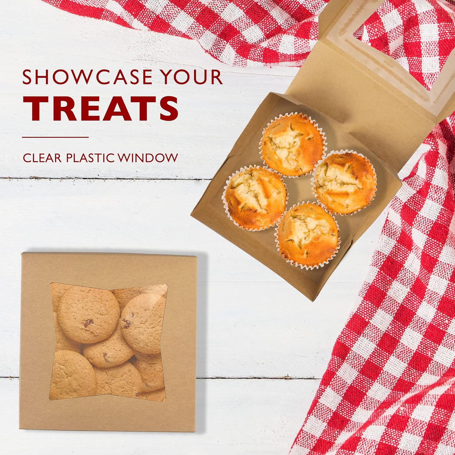 Großhandel Kraft Kuchenboxen 25er Pack mit Fenster 6x6x3 für Cupcakes, Kekse und Gebäck, Individuelles Logo und OEM Optionen, Verpackung für Valentinstag, Weihnachten, Bulk Treat Box und Kuchenbox Großhandel Kraft Kuchenboxen 25er Pack mit Fenster 6x6x3 für Cupcakes, Kekse und Gebäck, Individuelles Logo und OEM Optionen, Verpackung für Valentinstag, Weihnachten, Bulk Treat Box und Kuchenbox