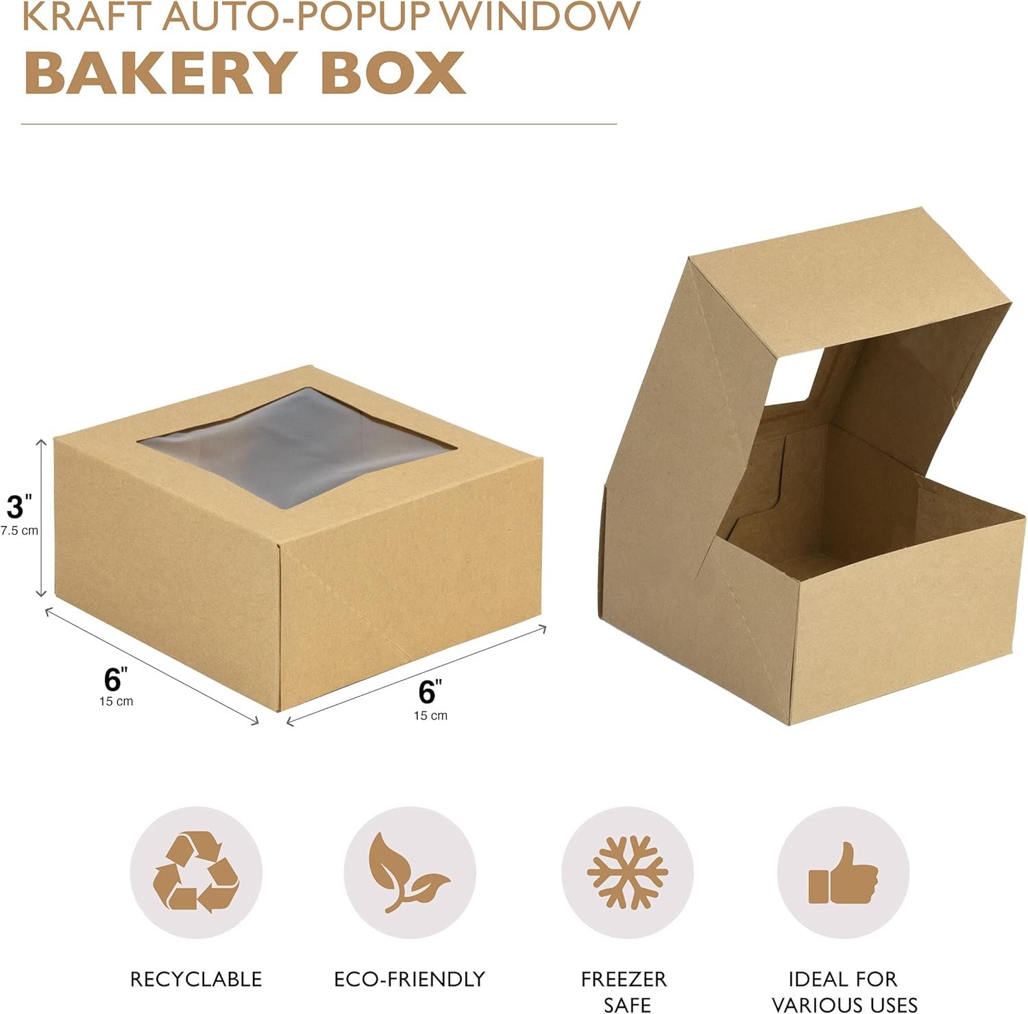 Großhandel Kraft Kuchenboxen 25er Pack mit Fenster 6x6x3 für Cupcakes, Kekse und Gebäck, Individuelles Logo und OEM Optionen, Verpackung für Valentinstag, Weihnachten, Bulk Treat Box und Kuchenbox Großhandel Kraft Kuchenboxen 25er Pack mit Fenster 6x6x3 für Cupcakes, Kekse und Gebäck, Individuelles Logo und OEM Optionen, Verpackung für Valentinstag, Weihnachten, Bulk Treat Box und Kuchenbox