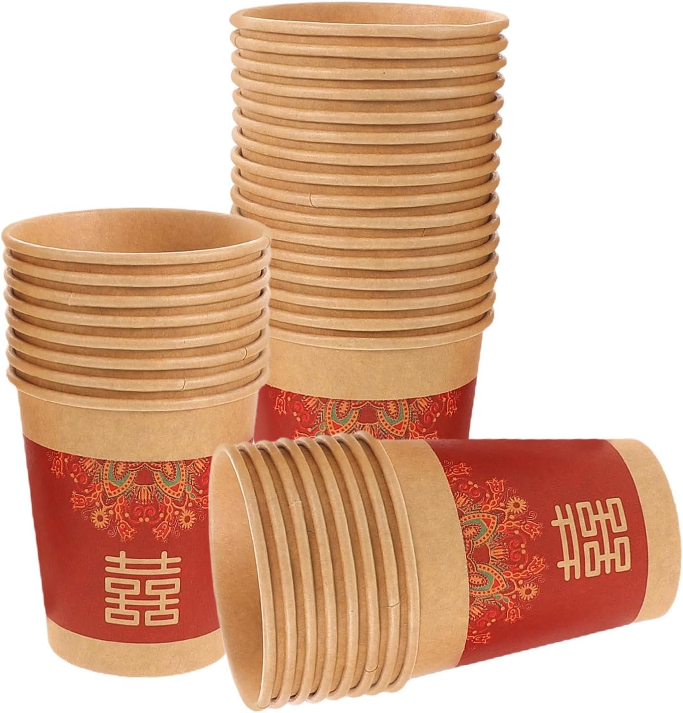 Großhandel 50 Stück Hochzeits-Pappbecher für heiße und kalte Getränke, ideales Partygeschirr für Feierlichkeiten und besondere Anlässe, individuell bedruckbar mit Logo, robustes Design für unvergessliche Momente, vom Hersteller.