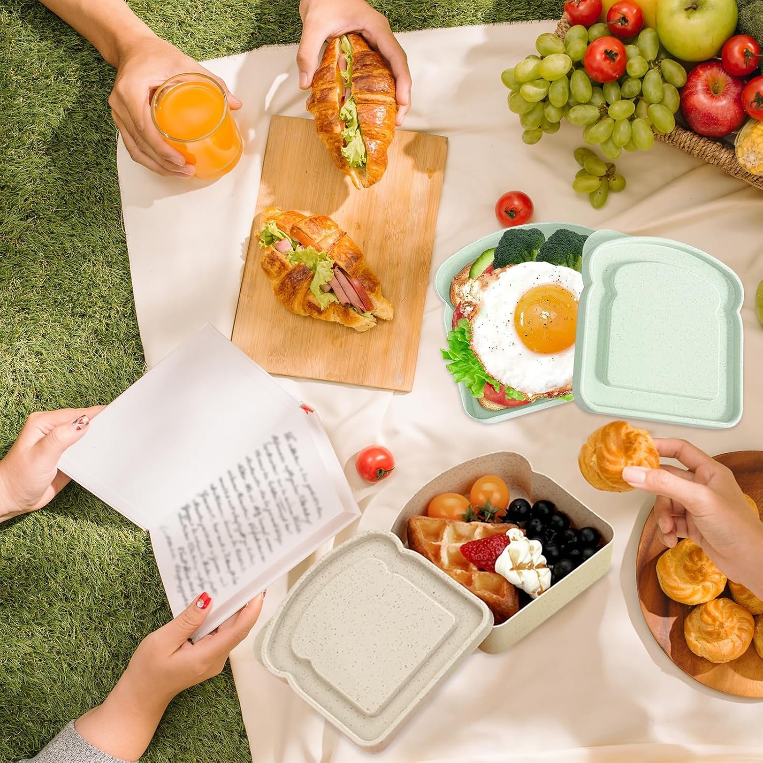 Großhandel 2 Stück Behälter für Sandwiches in Toastform, BPA-frei, wiederverwendbar, für Lunchboxen, Mikrowellen- und spülmaschinenfest, eigener Hersteller mit individuellem Logo, ideal für Familien und Erwachsene (Grün & Weiß) Großhandel 2 Stück Behälter für Sandwiches in Toastform, BPA-frei, wiederverwendbar, für Lunchboxen, Mikrowellen- und spülmaschinenfest, eigener Hersteller mit individuellem Logo, ideal für Familien und Erwachsene (Grün & Weiß)