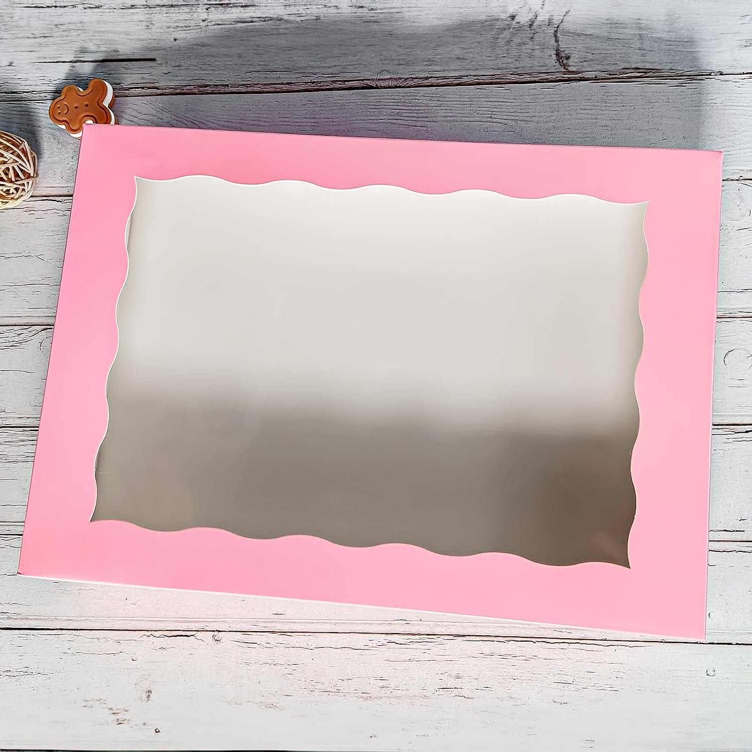Großhandel 8-PACK Pink Kuchenbox 14x10x3 Zoll, große Donuts, Muffins, Keksboxen mit PVC-Fenster - Auto-Pop-up Papierbox aus Naturkarton, Packung mit 8, Individuelles Logo, Hersteller.