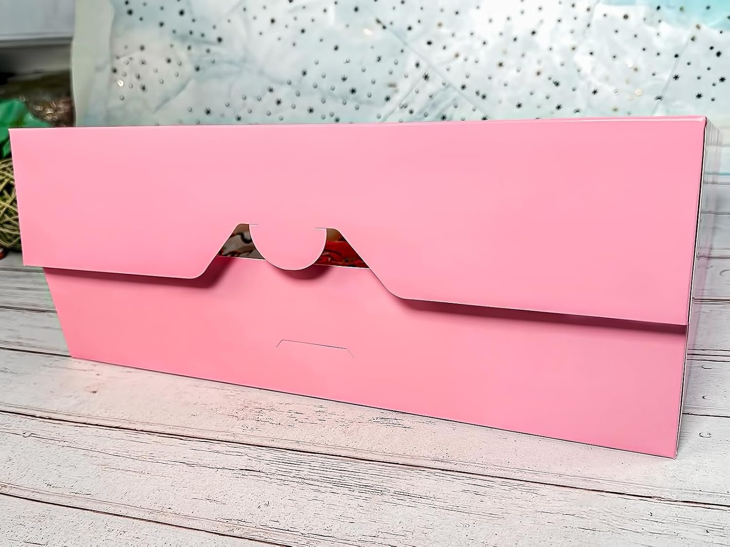 Großhandel 8-PACK Pink Kuchenbox 14x10x3 Zoll, große Donuts, Muffins, Keksboxen mit PVC-Fenster - Auto-Pop-up Papierbox aus Naturkarton, Packung mit 8, Individuelles Logo, Hersteller.