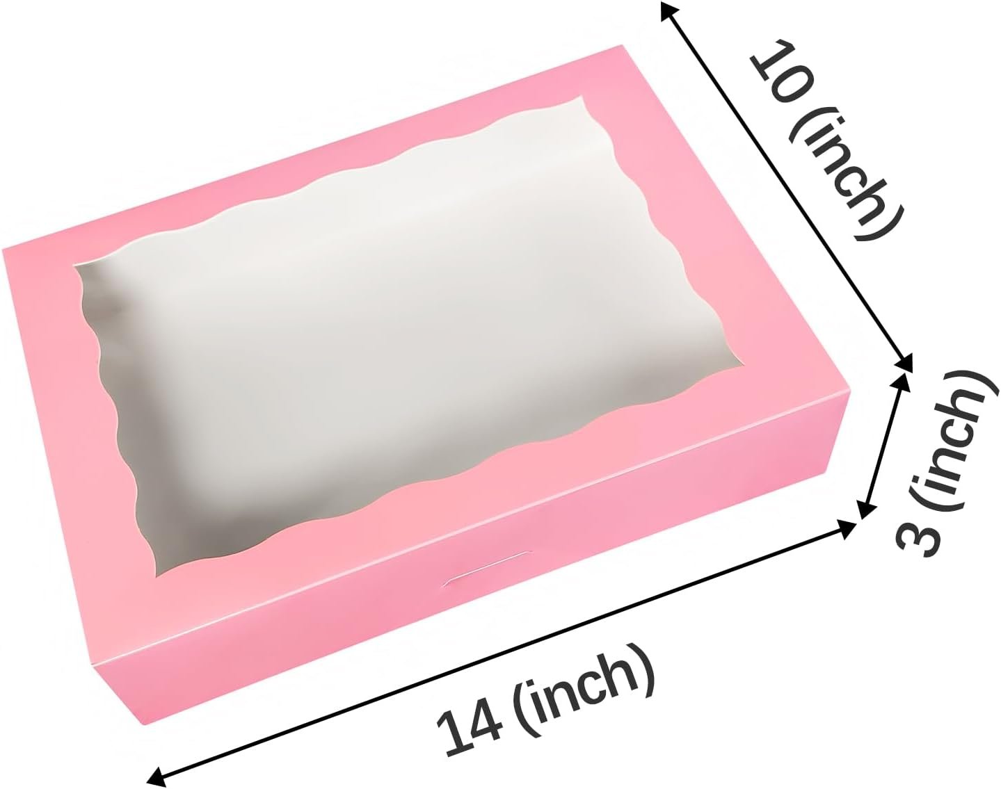 Großhandel 8-PACK Pink Kuchenbox 14x10x3 Zoll, große Donuts, Muffins, Keksboxen mit PVC-Fenster - Auto-Pop-up Papierbox aus Naturkarton, Packung mit 8, Individuelles Logo, Hersteller.
