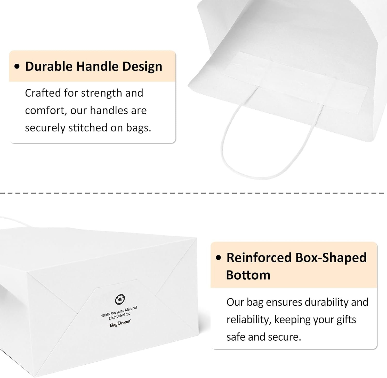 Großhandel 25 Stück weiße Geschenktüten 8 x 4,25 x 10,5 cm aus Kraftpapier mit Griffen für Geschenke, Einkauf, Handelswaren – individuelles Logo, Hersteller, Bulk-Verpackung Großhandel 25 Stück weiße Geschenktüten 8 x 4,25 x 10,5 cm aus Kraftpapier mit Griffen für Geschenke, Einkauf, Handelswaren – individuelles Logo, Hersteller, Bulk-Verpackung