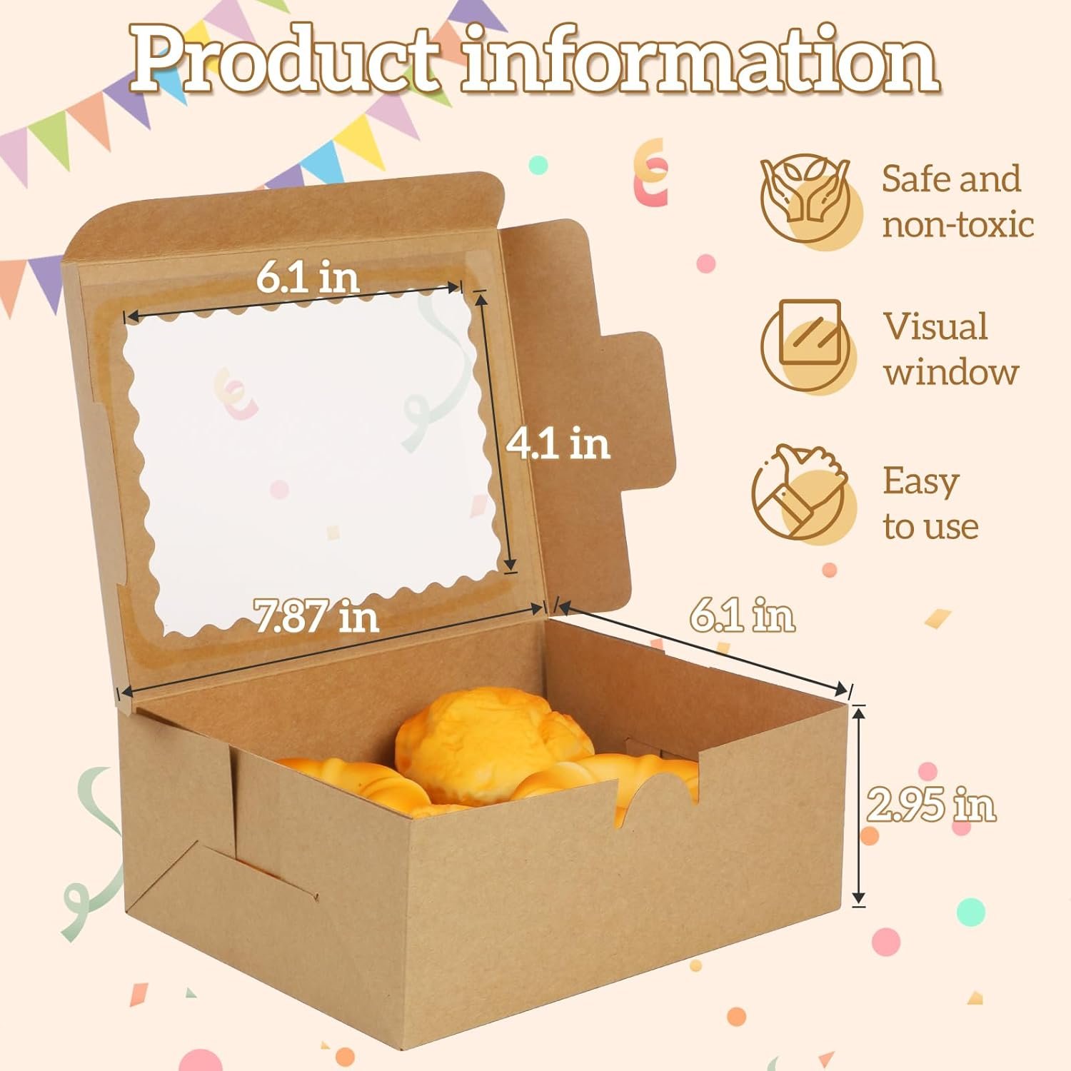 Großhandel Cupcake Boxen 24er Pack 8X6X3 Zoll, ideal für Cookies, ideal für Eigenmarke, mit Fenster, Kraftpapier-Bäckerei-Box für Donuts, Macarons und besondere Leckereien, vom Hersteller. Großhandel Cupcake Boxen 24er Pack 8X6X3 Zoll, ideal für Cookies, ideal für Eigenmarke, mit Fenster, Kraftpapier-Bäckerei-Box für Donuts, Macarons und besondere Leckereien, vom Hersteller.