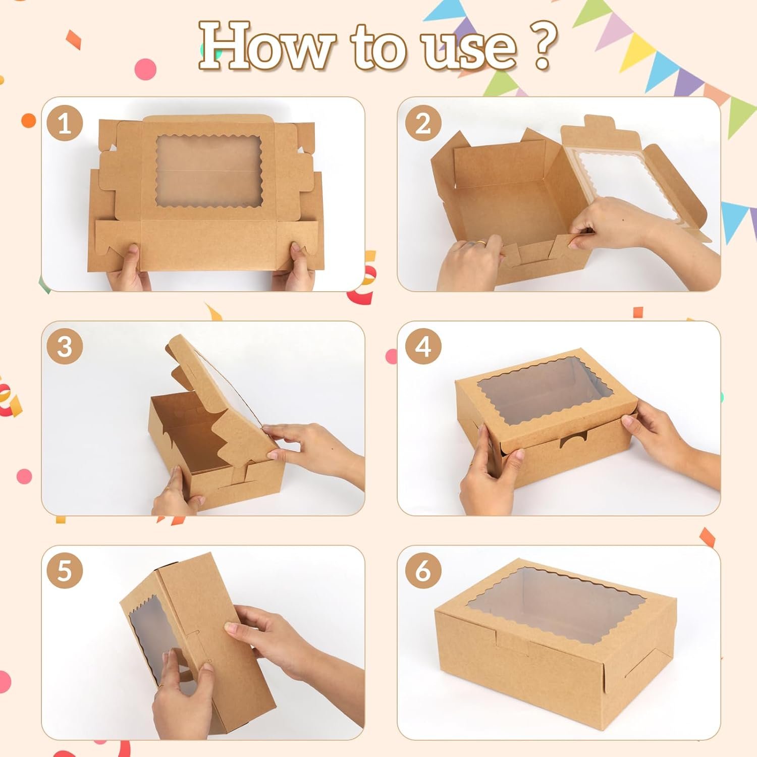 Großhandel Cupcake Boxen 24er Pack 8X6X3 Zoll, ideal für Cookies, ideal für Eigenmarke, mit Fenster, Kraftpapier-Bäckerei-Box für Donuts, Macarons und besondere Leckereien, vom Hersteller. Großhandel Cupcake Boxen 24er Pack 8X6X3 Zoll, ideal für Cookies, ideal für Eigenmarke, mit Fenster, Kraftpapier-Bäckerei-Box für Donuts, Macarons und besondere Leckereien, vom Hersteller.