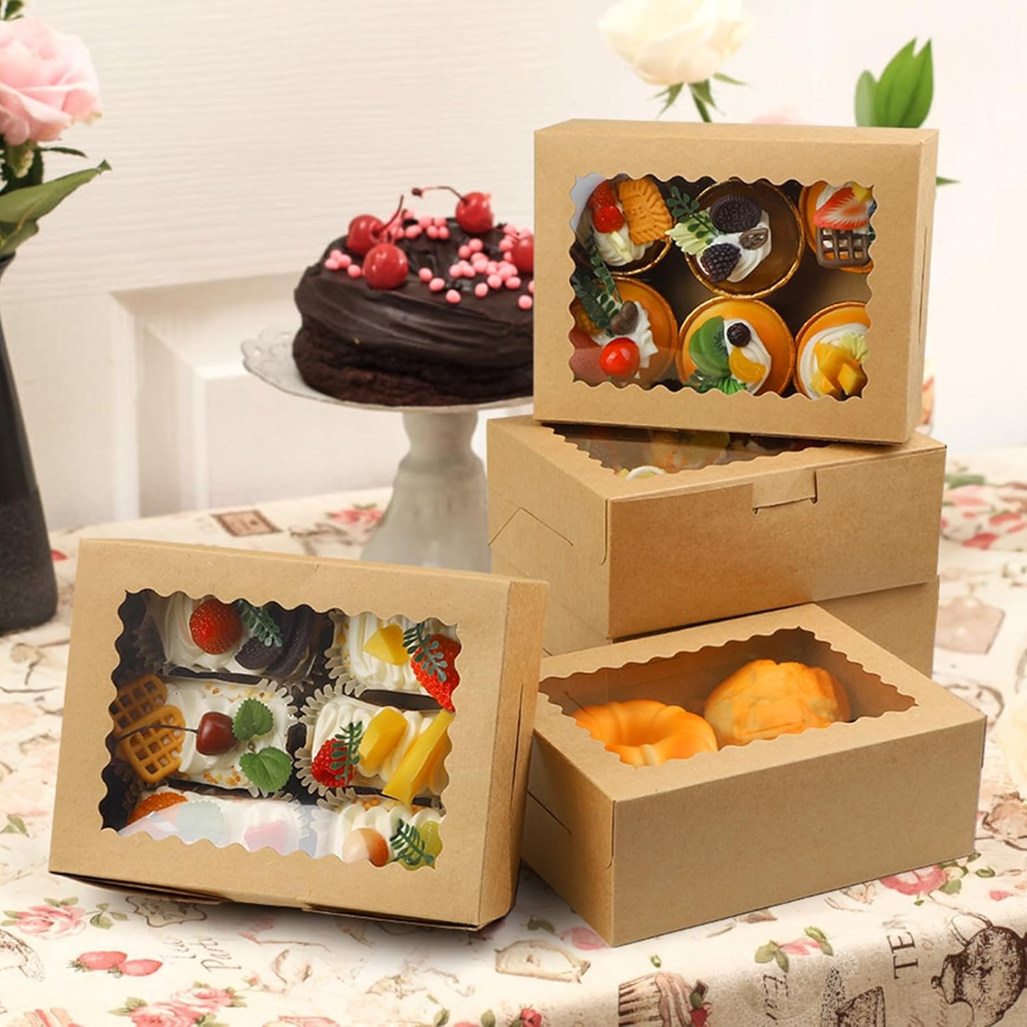Großhandel Cupcake Boxen 24er Pack 8X6X3 Zoll, ideal für Cookies, ideal für Eigenmarke, mit Fenster, Kraftpapier-Bäckerei-Box für Donuts, Macarons und besondere Leckereien, vom Hersteller. Großhandel Cupcake Boxen 24er Pack 8X6X3 Zoll, ideal für Cookies, ideal für Eigenmarke, mit Fenster, Kraftpapier-Bäckerei-Box für Donuts, Macarons und besondere Leckereien, vom Hersteller.