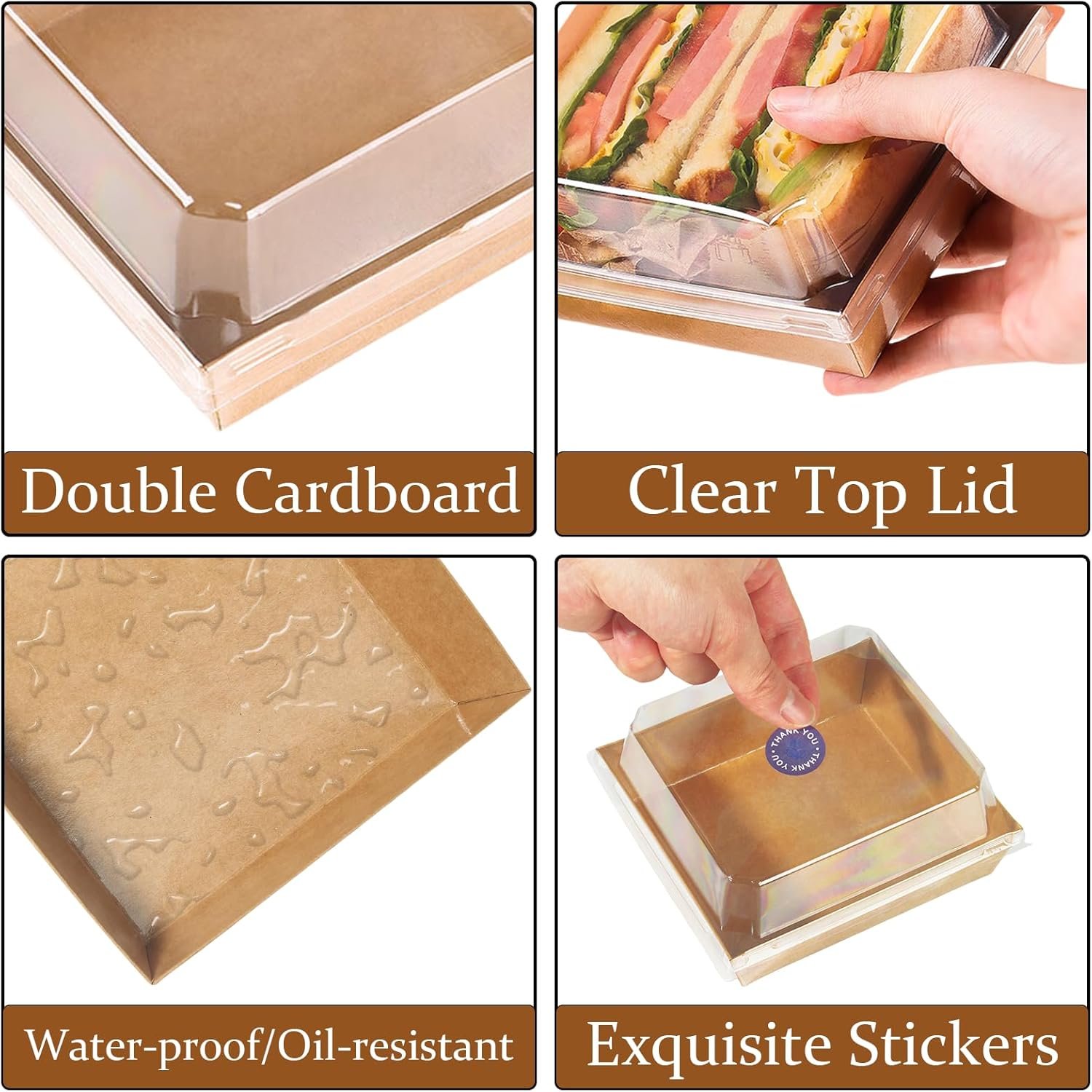 Großhandel 100 Stück Charcuterie Boxen mit Klaren Deckeln, 5 Zoll Kraft Papier To Go Gebäck Box mit 500 Aufklebern, Juteschnur, braune Einweg-Dessertbehälter für Sandwich, Keks und Kuchenscheiben, Individuelles Logo Großhandel 100 Stück Charcuterie Boxen mit Klaren Deckeln, 5 Zoll Kraft Papier To Go Gebäck Box mit 500 Aufklebern, Juteschnur, braune Einweg-Dessertbehälter für Sandwich, Keks und Kuchenscheiben, Individuelles Logo