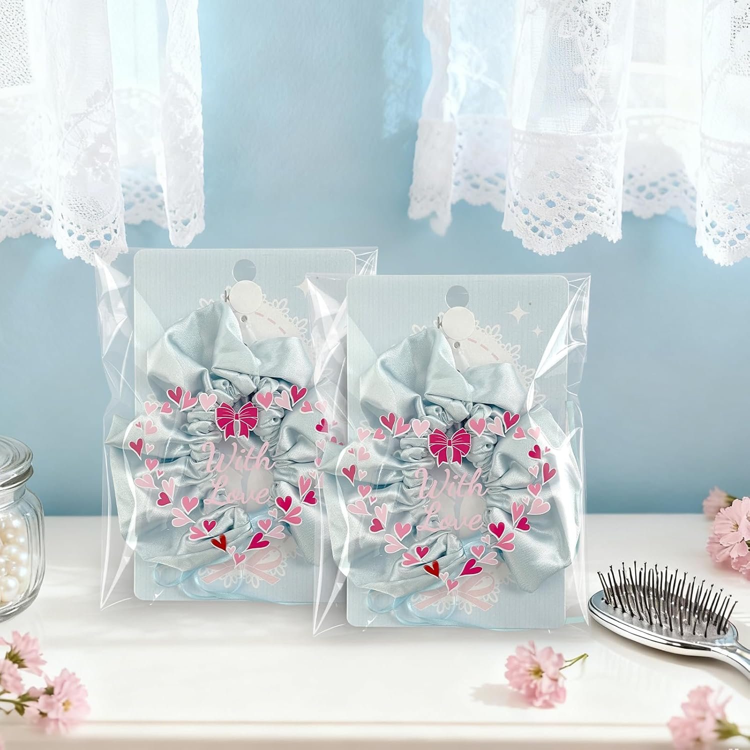 Großhandel 200 Stück 5x7 Zoll Selbstklebende Zellophantüten, Herzmuster in Pink für die eigene Marke, perfekte Geschenktüten für Valentinstag und Schulklassen. OEM Hersteller für Bäckereien.