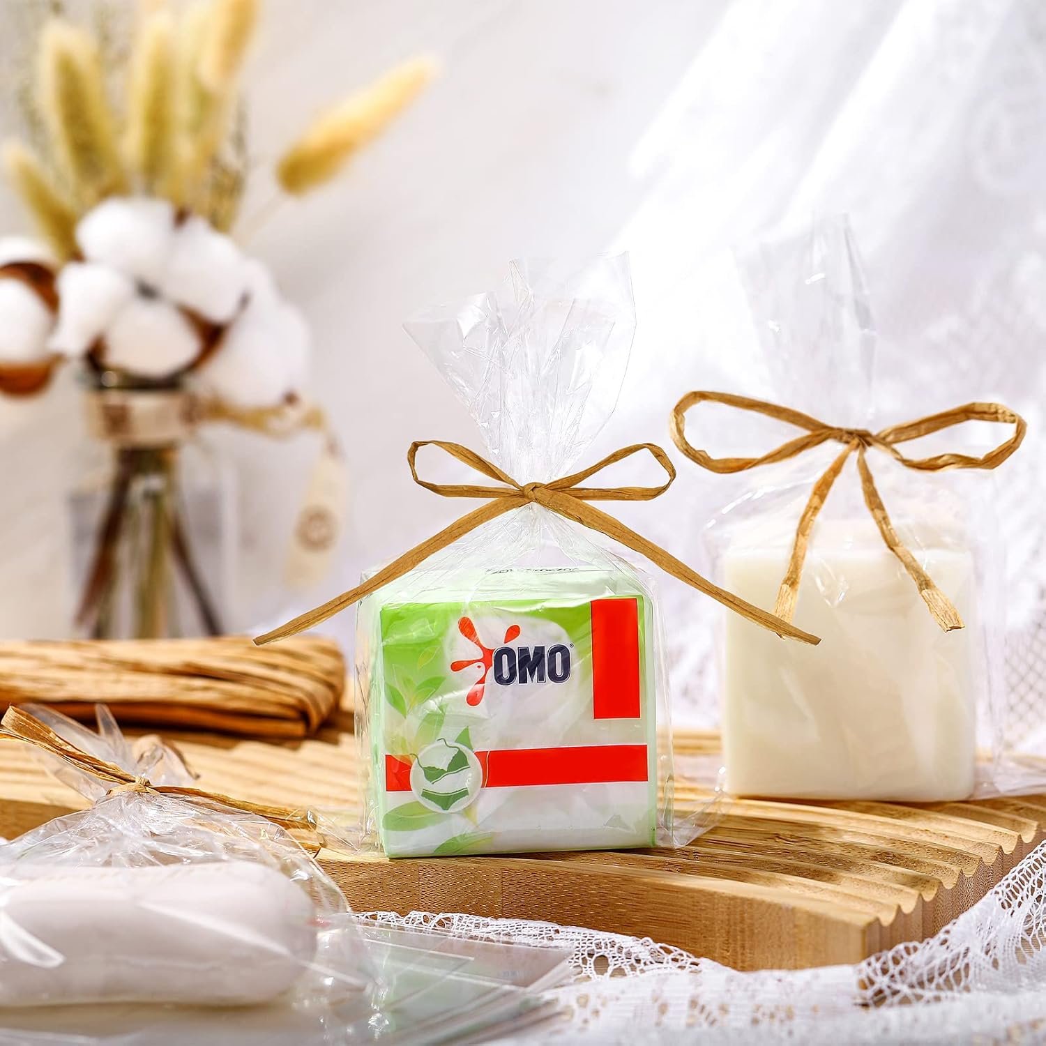 Großhandel 100 Stück klare flache Cellophan-Seifenbeutel für die Verpackung 4,9'' x 7,9'' kleine Mini-Seifen- und Keksverpackungen mit Raffia-Rope für Hochzeit, Weihnachten, Bastelgeschenke, OEM und Eigenmarke. Großhandel 100 Stück klare flache Cellophan-Seifenbeutel für die Verpackung 4,9'' x 7,9'' kleine Mini-Seifen- und Keksverpackungen mit Raffia-Rope für Hochzeit, Weihnachten, Bastelgeschenke, OEM und Eigenmarke.