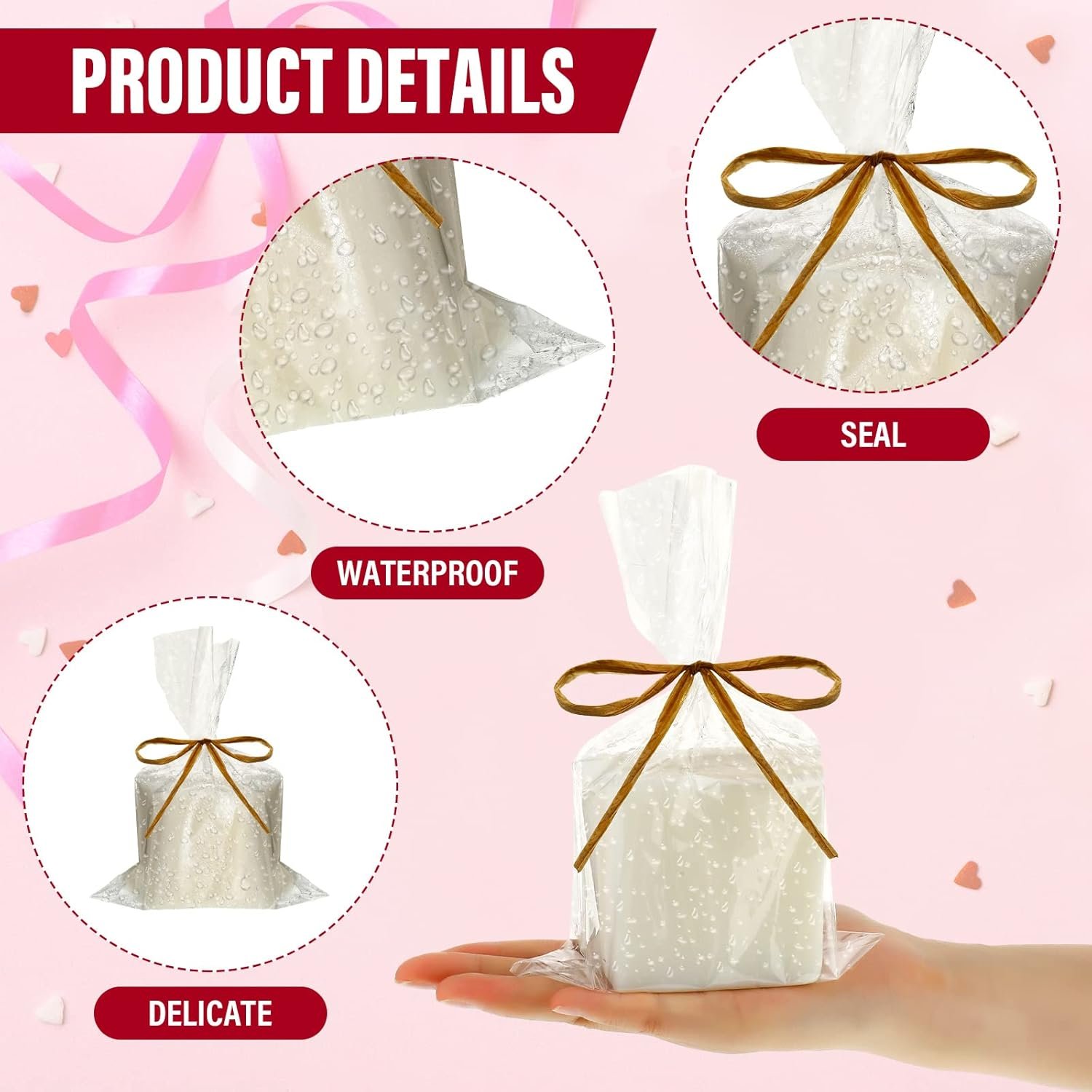 Großhandel 100 Stück klare flache Cellophan-Seifenbeutel für die Verpackung 4,9'' x 7,9'' kleine Mini-Seifen- und Keksverpackungen mit Raffia-Rope für Hochzeit, Weihnachten, Bastelgeschenke, OEM und Eigenmarke. Großhandel 100 Stück klare flache Cellophan-Seifenbeutel für die Verpackung 4,9'' x 7,9'' kleine Mini-Seifen- und Keksverpackungen mit Raffia-Rope für Hochzeit, Weihnachten, Bastelgeschenke, OEM und Eigenmarke.