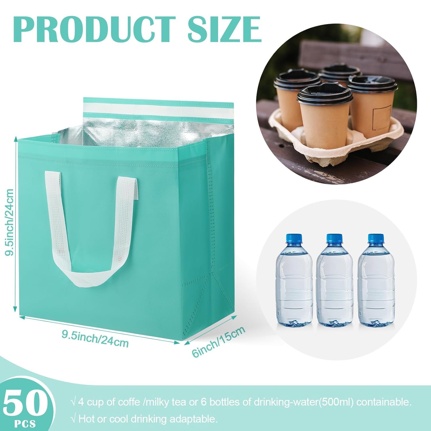 Großhandel 50 Stück isolierte Take-Away-Taschen für Lebensmittel mit thermischer Isolierung (9,45x9,45x5,91 Zoll, Hellgrün) für Catering, Restaurant und Lebensmittelgeschäfte, individuelle Logoanpassung vom Hersteller. Großhandel 50 Stück isolierte Take-Away-Taschen für Lebensmittel mit thermischer Isolierung (9,45x9,45x5,91 Zoll, Hellgrün) für Catering, Restaurant und Lebensmittelgeschäfte, individuelle Logoanpassung vom Hersteller.