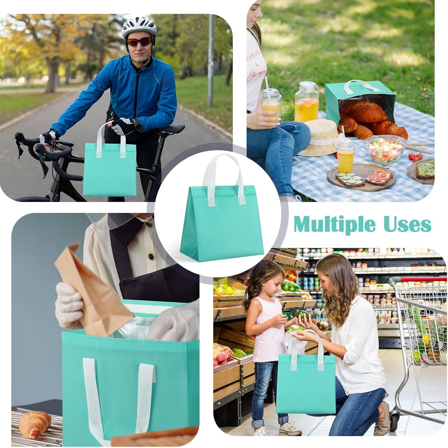 Großhandel 50 Stück isolierte Take-Away-Taschen für Lebensmittel mit thermischer Isolierung (9,45x9,45x5,91 Zoll, Hellgrün) für Catering, Restaurant und Lebensmittelgeschäfte, individuelle Logoanpassung vom Hersteller. Großhandel 50 Stück isolierte Take-Away-Taschen für Lebensmittel mit thermischer Isolierung (9,45x9,45x5,91 Zoll, Hellgrün) für Catering, Restaurant und Lebensmittelgeschäfte, individuelle Logoanpassung vom Hersteller.